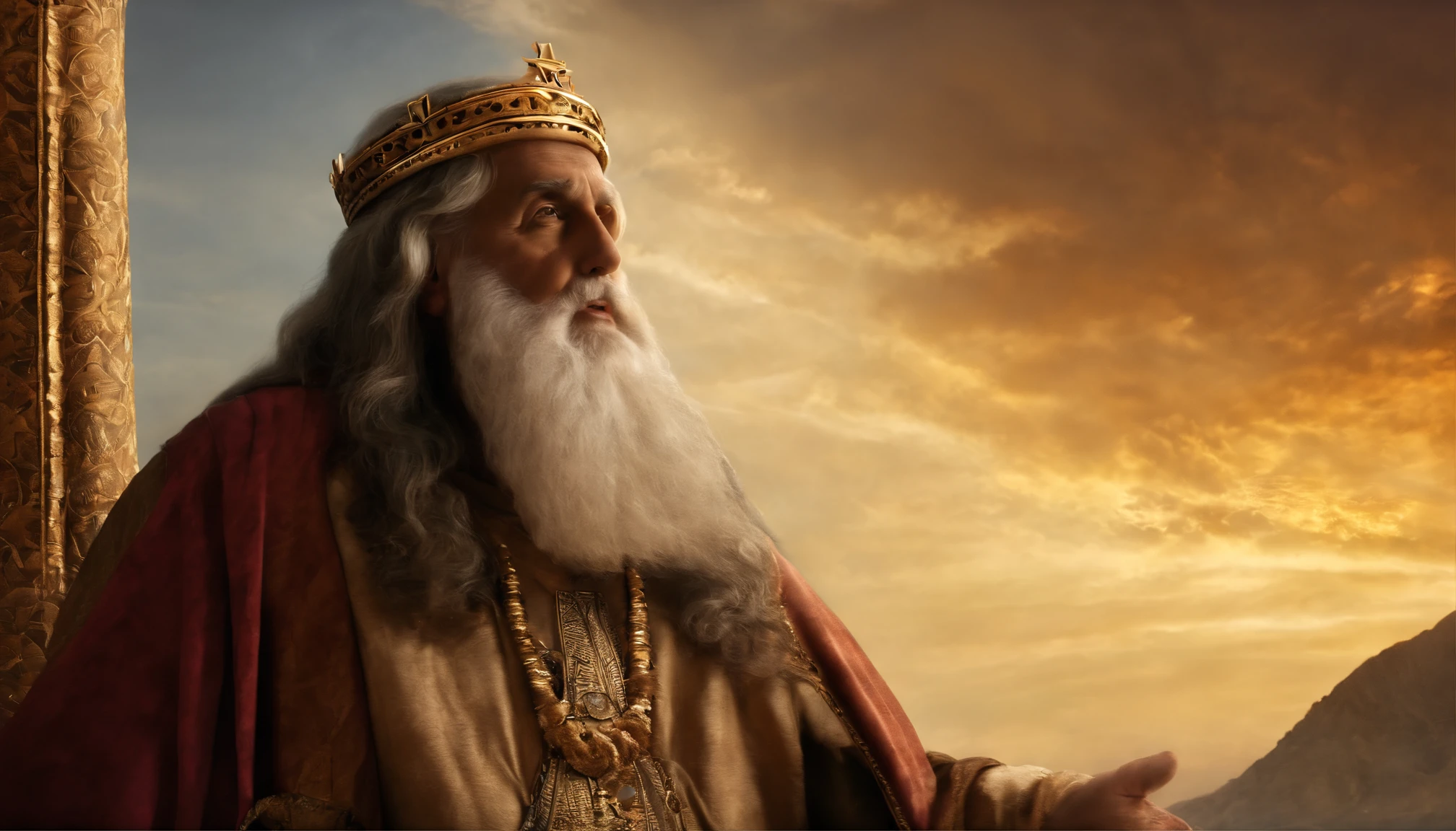 Image of King Solomon Ja Old looking up at the sky as if he were talking to God