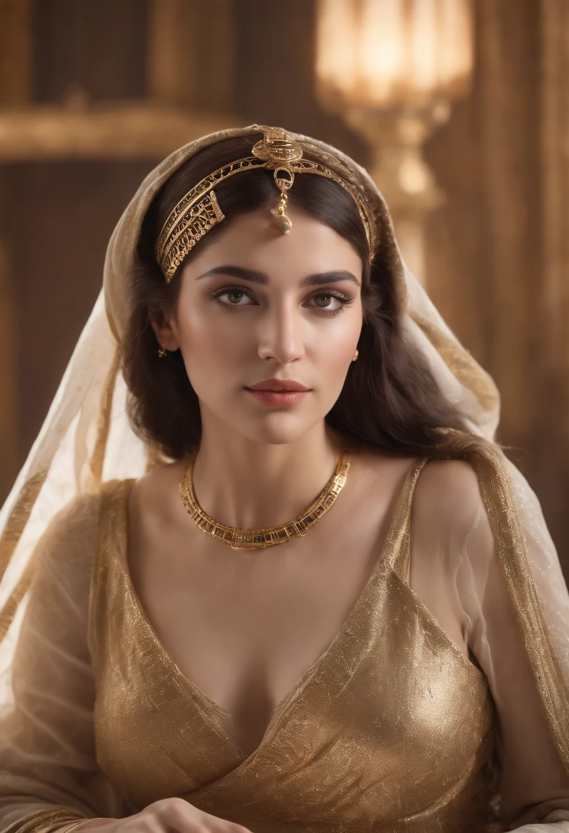 Cleopatra studying mathematics, philosophy, and astronomy in an illustration
(best quality,4k,8k,highres,masterpiece:1.2),ultra-detailed,(realistic,photorealistic,photo-realistic:1.37), academic, ancient Egypt, Cleopatra, queen, intelligent, beautiful detailed face, detailed outfit, elaborate headdress, graceful pose, mesmerizing gaze, papyrus scrolls, mathematical tools, philosophical texts, celestial globe, astrolabe, golden jewelry, realistic textures, warm and rich color palette, soft and magical lighting.