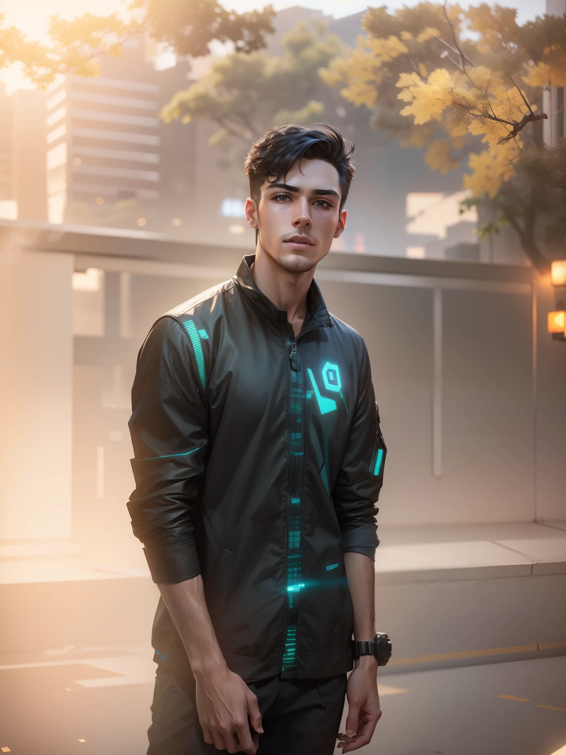 8k change background realistic handsome boy smart boy ultra realistic cyber punk
