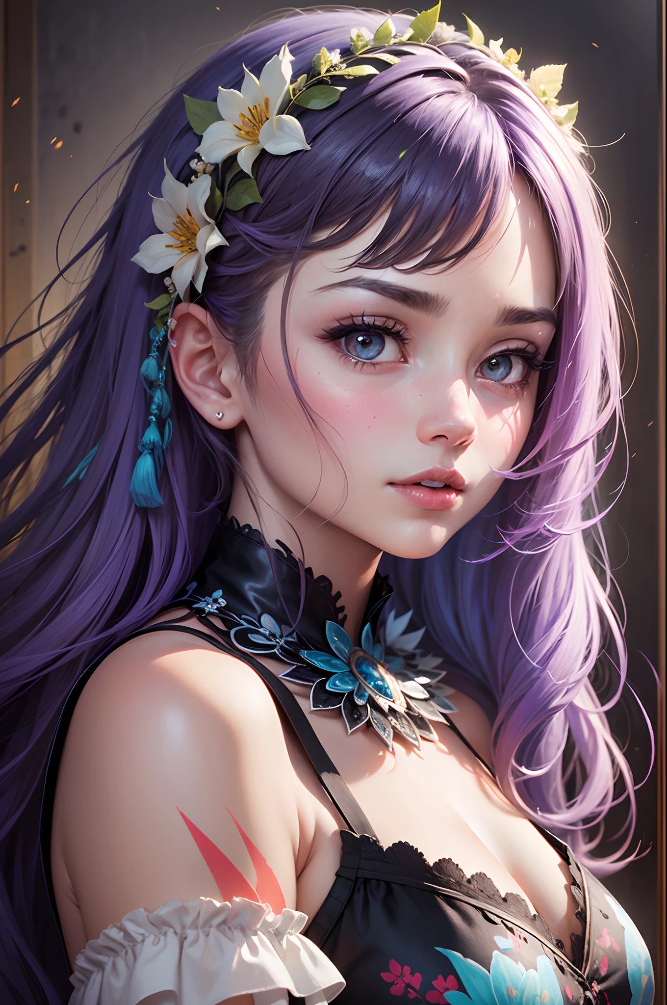 Create a breathtaking painting of a waifu that captures her beauty and essence in its entirety. The painting should be a full image, without any cuts or cropping, showcasing the waifu's features, personality, and surroundings. Use vibrant colors, intricate details, and striking composition to bring the waifu to life on the canvas. Let your imagination soar as you create a masterpiece that will mesmerize viewers and evoke emotions.