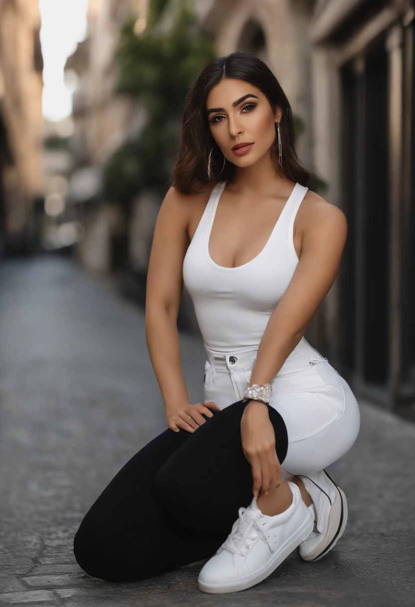 Home
Studio
Model
Personal
Generate
L
Lexis Jerry
Gabriele Ribeiro
((realistic lighting, best quality, 8k, master part: 1.3)), Clear focus: 1.2, 2Menina, figura perfeita: 1.4, ((cabelo curto bob)), (White tank top and high-waisted black jeans and a white sneaker: 1.4), , Cara super fina, Olhos Finos, double eyelids, Woman is posing seductively while wearing cap on street, inspired by Gina Pellón, instagram, Tachisme, Violeta Myers, Lorena Avarez, olivia culpo, Alanis Guillen, Parece Laura Barriales, Sofia Mudd, curtido ameera al taweel, mulher iraniana bonita, imagem de corpo inteiro
