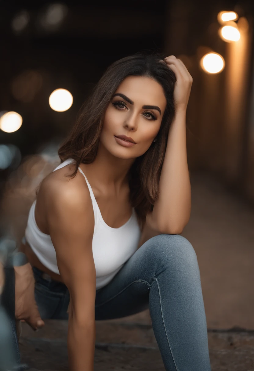 Home
Studio
Model
Personal
Generate
L
Lexis Jerry
Gabriele Ribeiro
((realistic lighting, best quality, 8k, master part: 1.3)), Clear focus: 1.2, 2Menina, figura perfeita: 1.4, ((cabelo curto bob)), (White tank top and high-waisted black jeans and a white sneaker: 1.4), , Cara super fina, Olhos Finos, double eyelids, Woman is posing seductively while wearing cap on street, inspired by Gina Pellón, instagram, Tachisme, Violeta Myers, Lorena Avarez, olivia culpo, Alanis Guillen, Parece Laura Barriales, Sofia Mudd, curtido ameera al taweel, mulher iraniana bonita, imagem de corpo inteiro