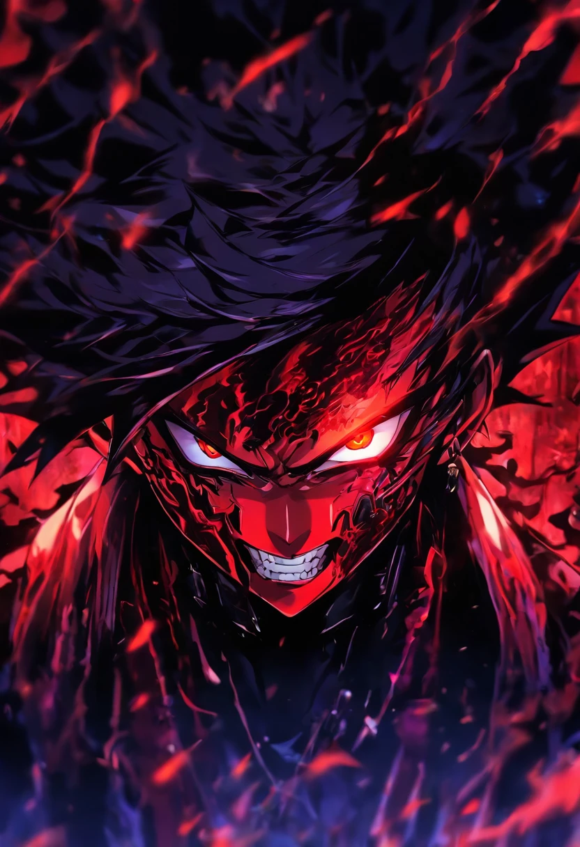 Badass anime 8 K, gapmoe yandere grimdark, handsome guy in demon killer art, 4k manga wallpapers, Anime art wallpaper 8 K, Anime epic artwork, Epic anime style, shigenori soejima illustration, with red glowing eyes, Detailed digital anime art, yandere intricate