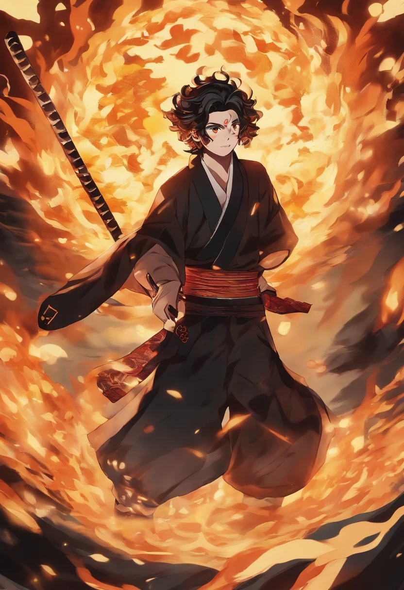 kimetsu no yaiba, zenitsu, flaming thundergod