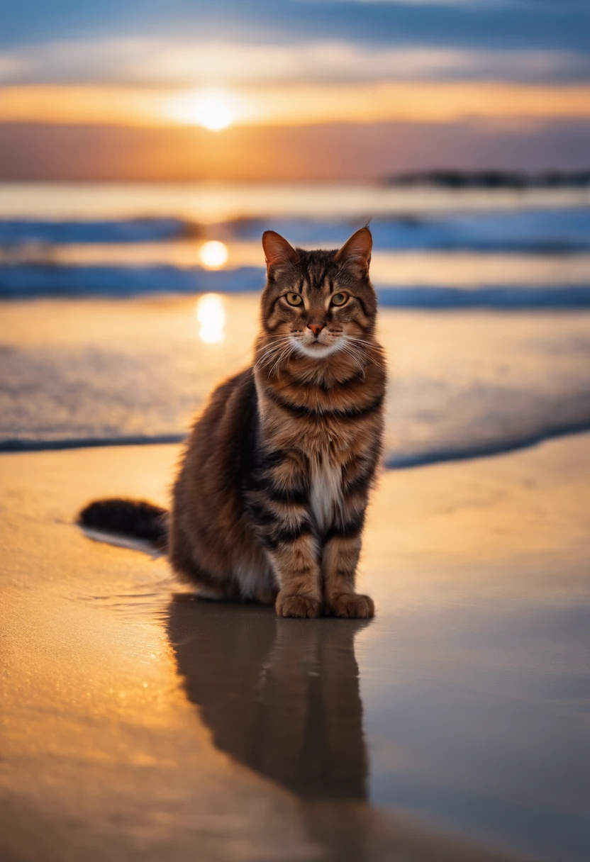 Katze liegt am strand