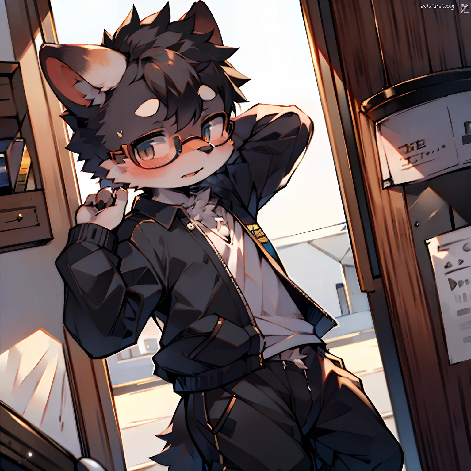 1.Brother,(Bright environment:0.8),eyes with brightness, Upper body, Character focus.(detailedbackground:0.7), adolable,furry men,Young age,The head is on the large side,shaggy male,Sunny and cheerful,Smiling,Wear blue and black glasses,White sweatshirt,tigre,(Long felines,Shota,Normal standing posture)Steady and secure,Laser sword。2.Brother's,tmasterpiece, High-quality portraits, human - shaped, shaggy, grey fur, (Cubs), (sbeard), Solo children's boy, bangle, (Playground swing), leisure wear, (Smile with your eyes closed and bared teeth), exteriors, (by Kekitopu)