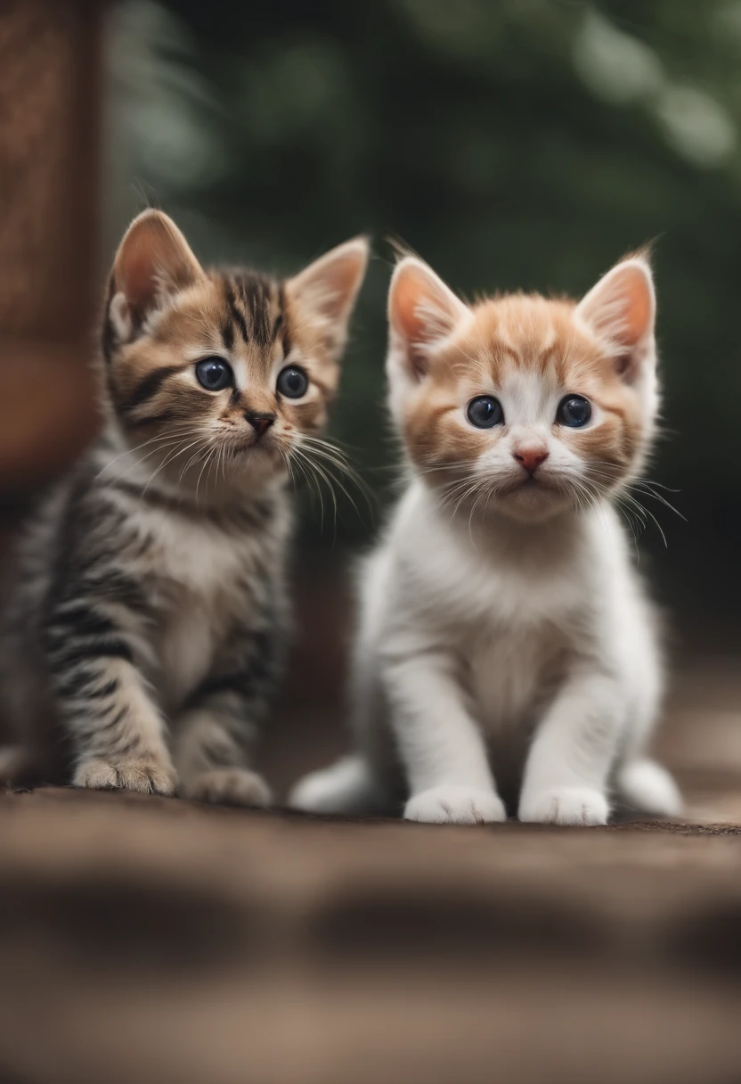 I have two kittens, a cute little cat, cute kittens, Cutest, Incredibly cute, Adorable and cute, And cute and lovely. They are walking down the street with backpacks, Walking together, commute, Proudly walk down the street, And the cat is walking. They are cute in the style of 🍂 and 🍁, Adorable and cute, Cute and adorable, oh, nice and cute. They are known as real-life Tom and Jerry.