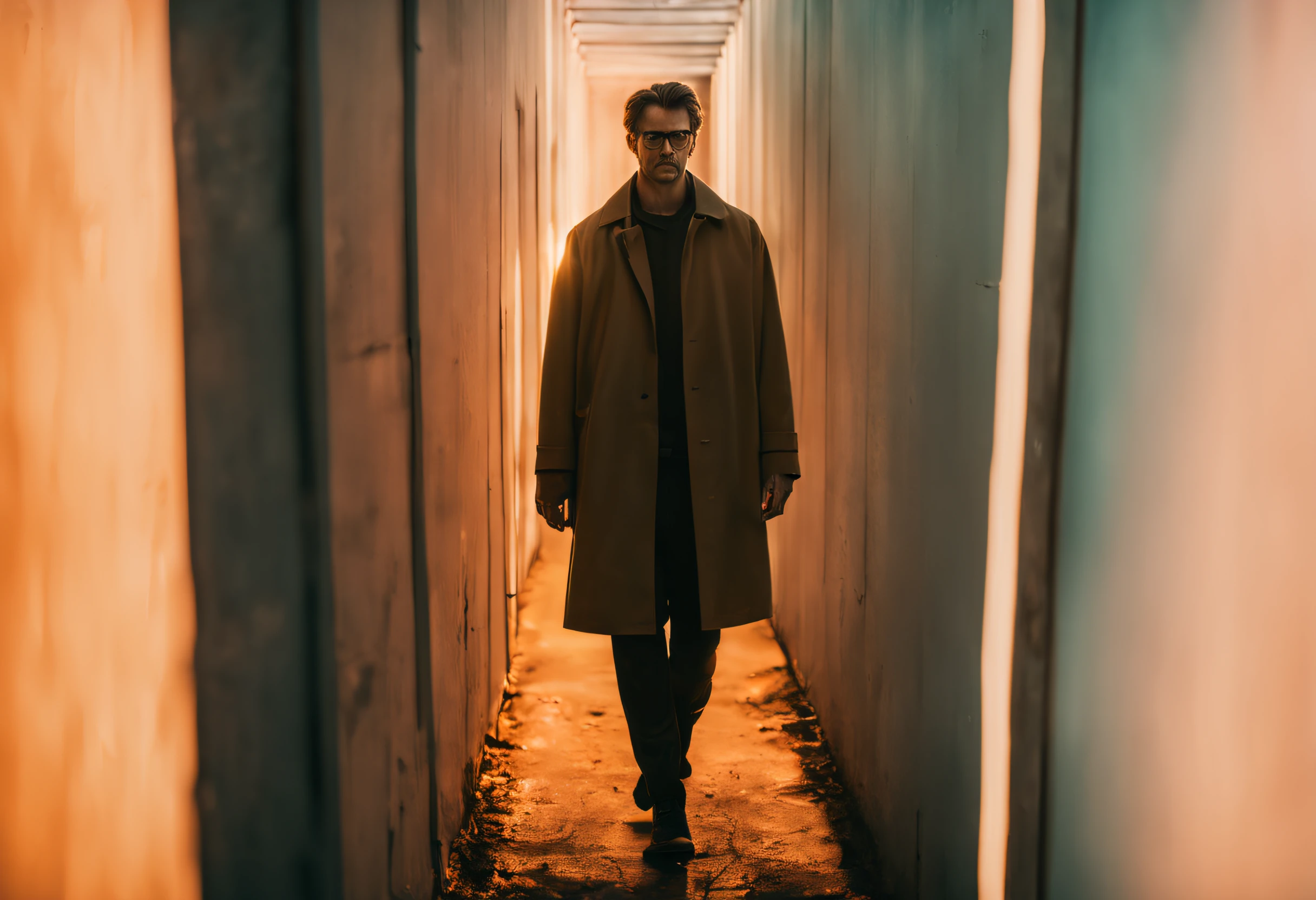 ((warped distortions, conceptual photography, individuals and abstract forms in tandem)), a couple standing, Todd Hido style, stark minimalism, backlit lighting, warm color tones, pointofview, futurism, mixed media, sharp details, shot on Hasselblad H6D400c with prime lens, rhythm, harmony, symmetry, saturation, sharpness, timelapse, HDR photography, Masterpiece, good composition, best quality, 8K, high res, ultra-detailed, cinematic look
