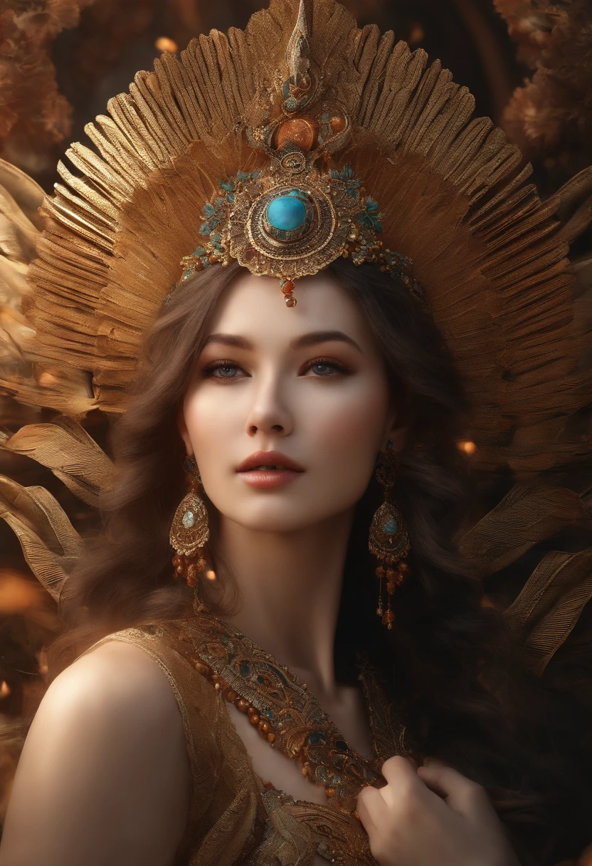 Best Picture Quality, Meisterwerk-Level, ultra high resolution, Realismus, Fantasy-Thema, Kopf Nahaufnahme, A girlis, Ledig, verstreuen, Chinesische Architektur, innen, Ich-Perspektive, Phoenix headdress, Floral Dress, Holen Sie sich detaillierte Innenbeleuchtung und filmische Beleuchtung, Increase the detailed ambient light, Gesichts- und Augendetails, Verbessern Sie den Realismusus von Gesichtsdetails, Klarer, scharfer Fokus, Schluchzen, Mouth biting, stirnrunzelnd, Strahlende Augen, Einfacher Hintergrund, Sony Master-Objektiv.