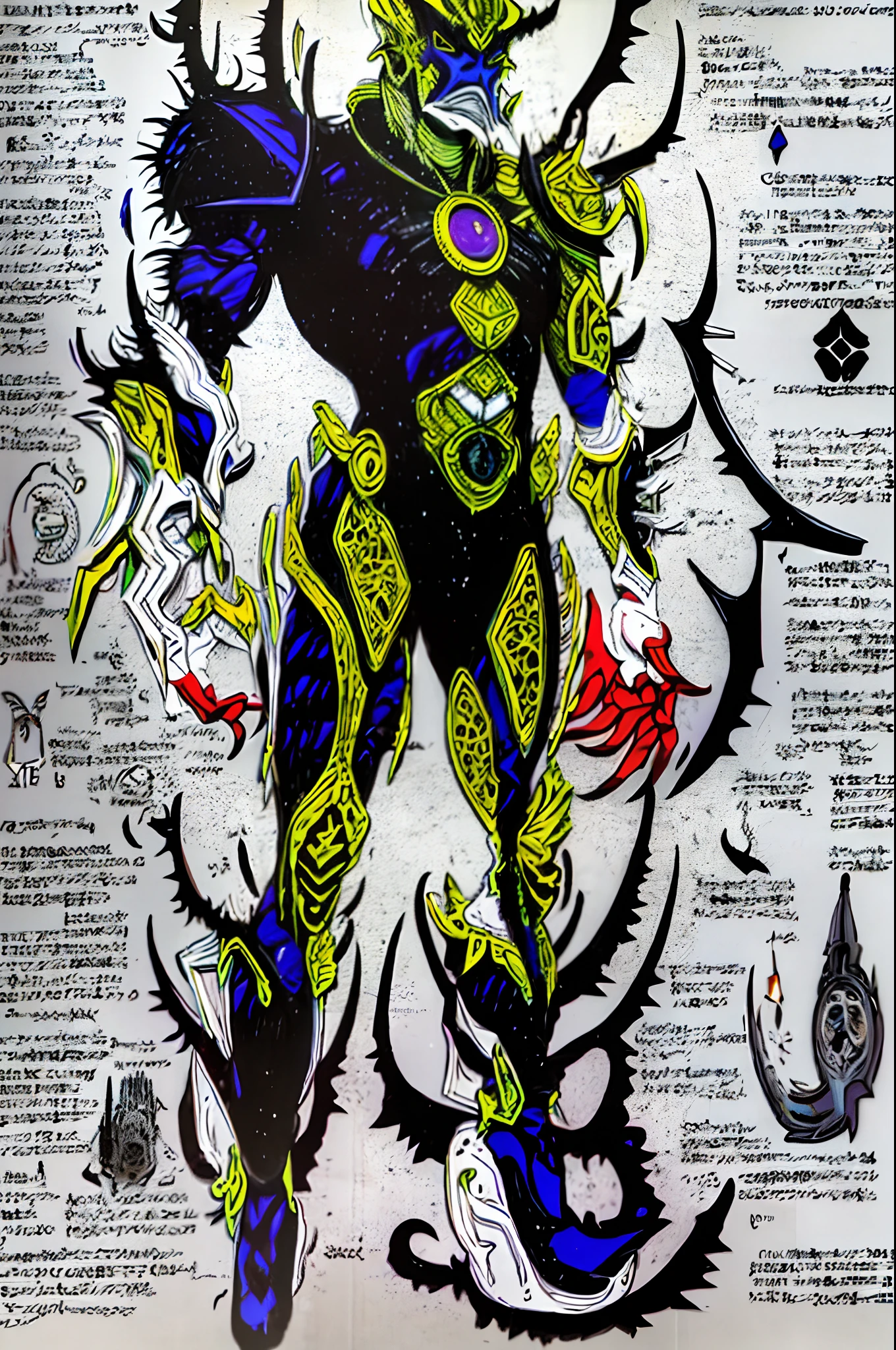 weird edgy superhero, standing, solo, full body, dark, mysterious, surreal, powerful, dramatic lighting, intense colors, comic book style, 60s,methurlant intricate surreal gritty atmospheric cinematic stylized contrast comic eerie cybernetic futuristic, bizzare, eldritch, strang, occult, psychedelyc, surreal, terror