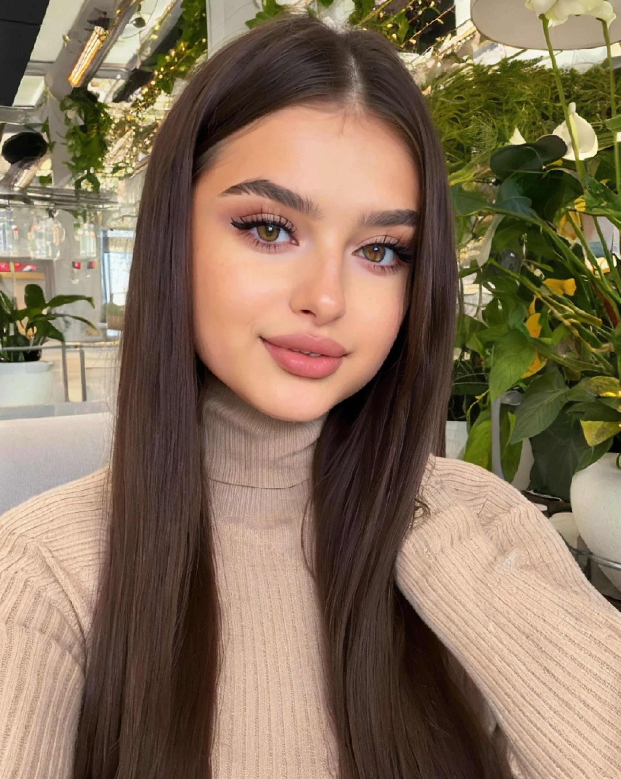 A woman with long brown hair wearing a turtleneck sweater, Anna Nikolanova aka Newmilky, Retrato Sophie Mudd, Anastasia Ovchinnikova, Dasha Taran, girl with dark brown hair, angelina stroganova, Julia Gorokhova, Alexandra Waliszewska, Retrato de Demi Rose, Violeta Myers