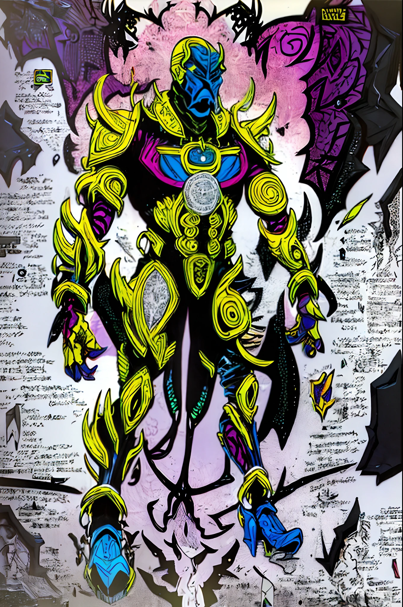 weird edgy superhero, standing, solo, full body, dark, mysterious, surreal, powerful, dramatic lighting, intense colors, comic book style, 60s,methurlant intricate surreal gritty atmospheric cinematic stylized contrast comic eerie cybernetic futuristic, bizzare, eldritch, strang, occult, psychedelyc, surreal, terror, animal