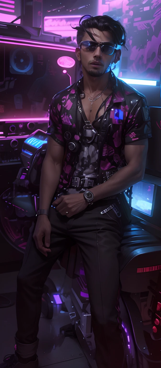 Change background cyberpunk handsome boy, ultra realistic 8k gangster