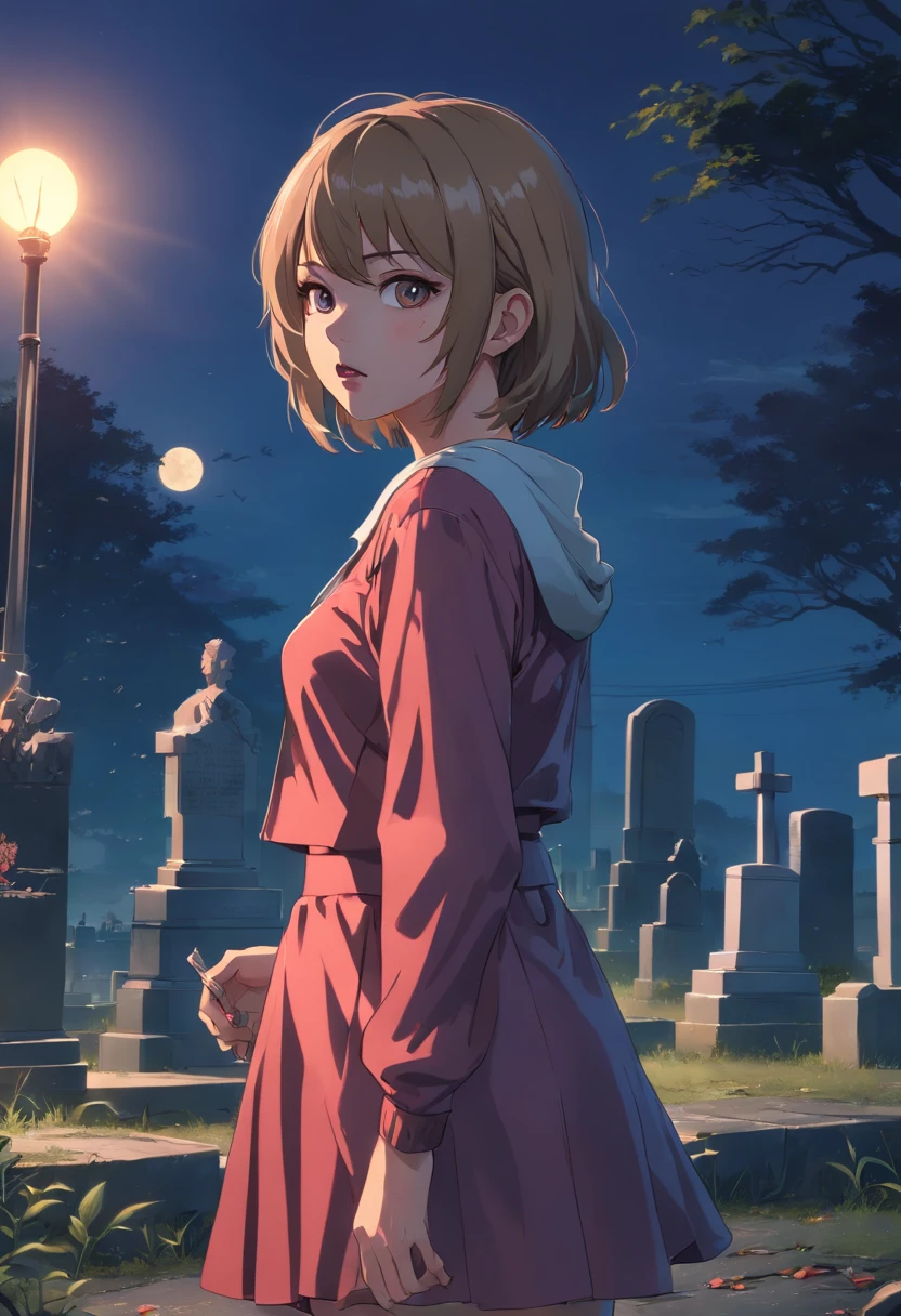 metallic texture, Taylor Swift as a zombie from the walking dead TV show, decomposing face, blood on face, cemetery background, full moon, evening, angry, dynamic pose, realistic, hyperealistic, cinematic, ray tracing, rim lighting, full body shot, 8k, hi quality, masterpiece, HD, octane render