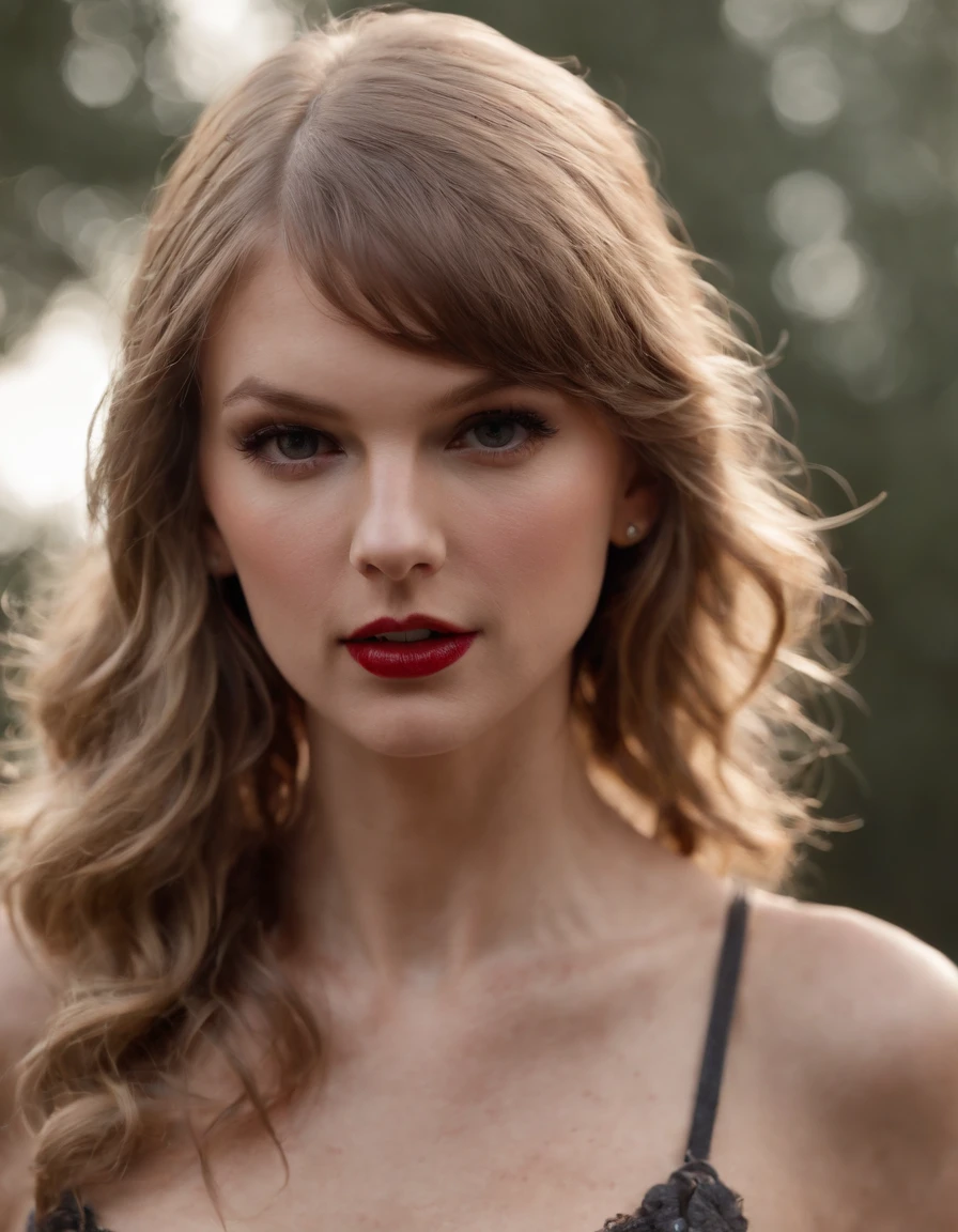 metallic texture, Taylor Swift as a zombie from the walking dead TV show, decomposing face, blood on face, cemetery background, full moon, evening, angry, dynamic pose, realistic, hyperealistic, cinematic, ray tracing, rim lighting, full body shot, 8k, hi quality, masterpiece, HD, octane render