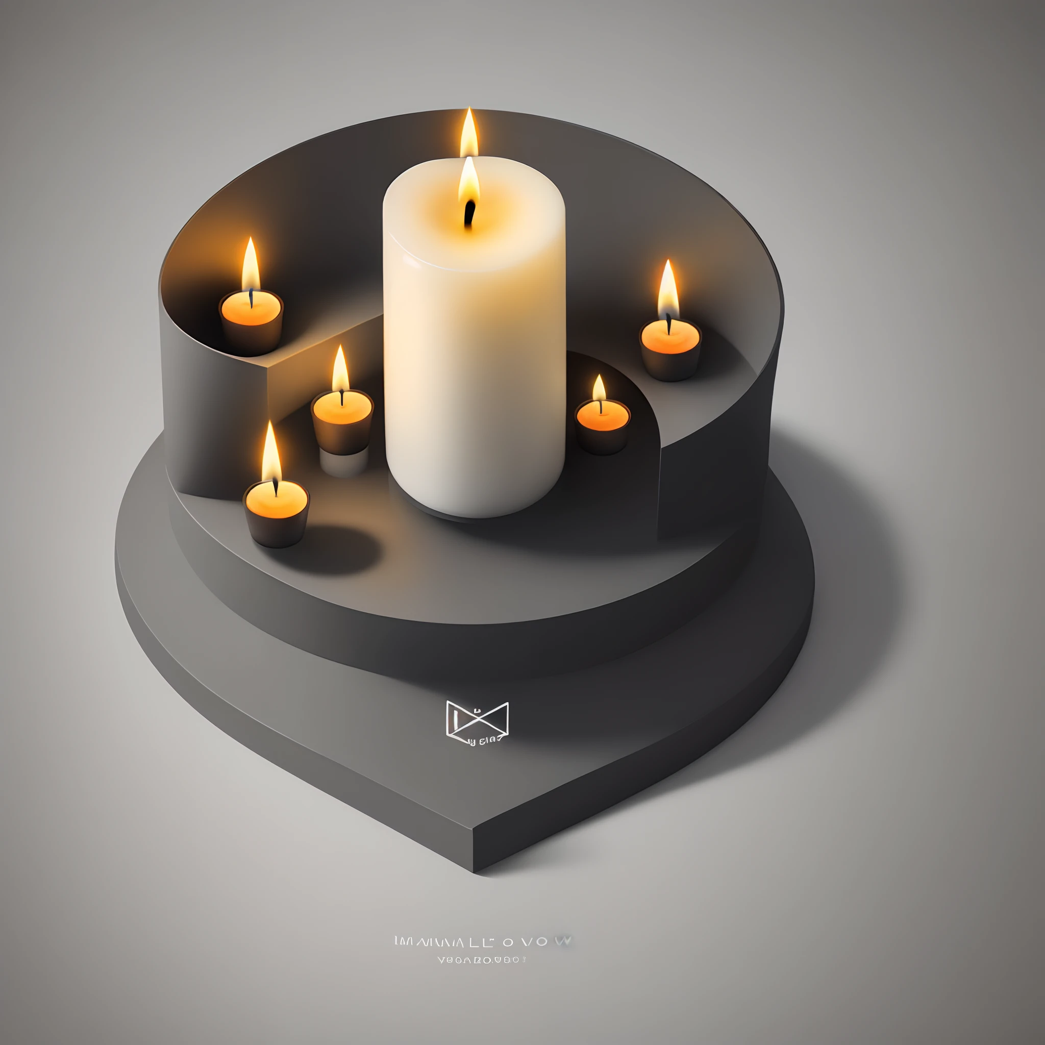 Candle logo for website, abstract, flat, minimalistic