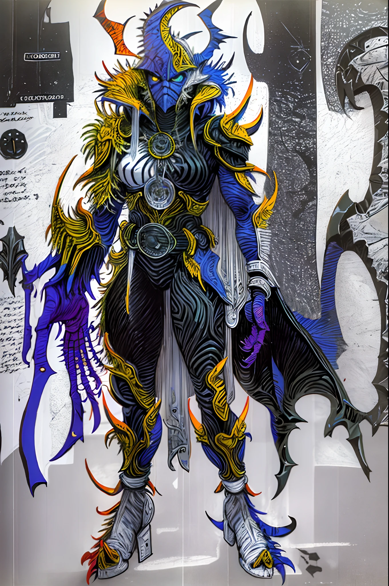 weird edgy superhero, standing, solo, full body, dark, mysterious, surreal, powerful, dramatic lighting, intense colors, comic book style, 60s,methurlant intricate surreal gritty atmospheric cinematic stylized contrast comic eerie cybernetic futuristic, bizzare, eldritch, strang, occult, psychedelyc, surreal, terror, animal, sentai monster