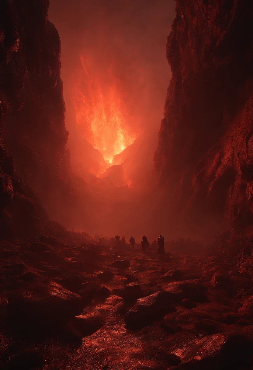 Dante's inferno, high detailed, hyper realistic, hyper intrincate detailed, insanely detailed, Deep in hell, cryengine, global illuminated, Hyper Resolution