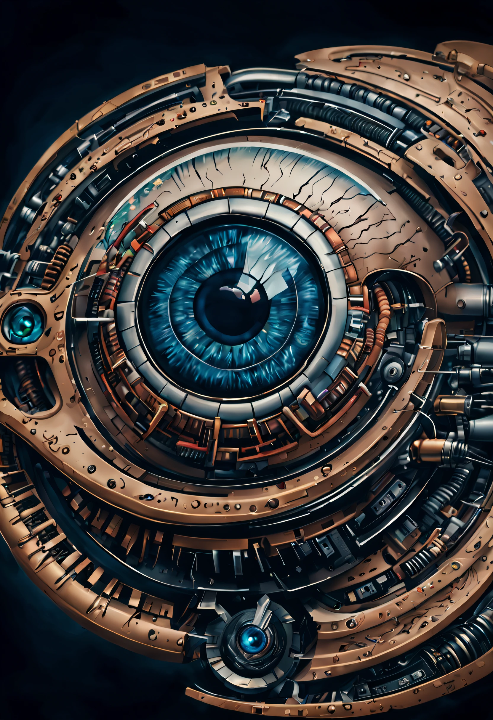 Detailed tattoo sketch of a high tech eyeball