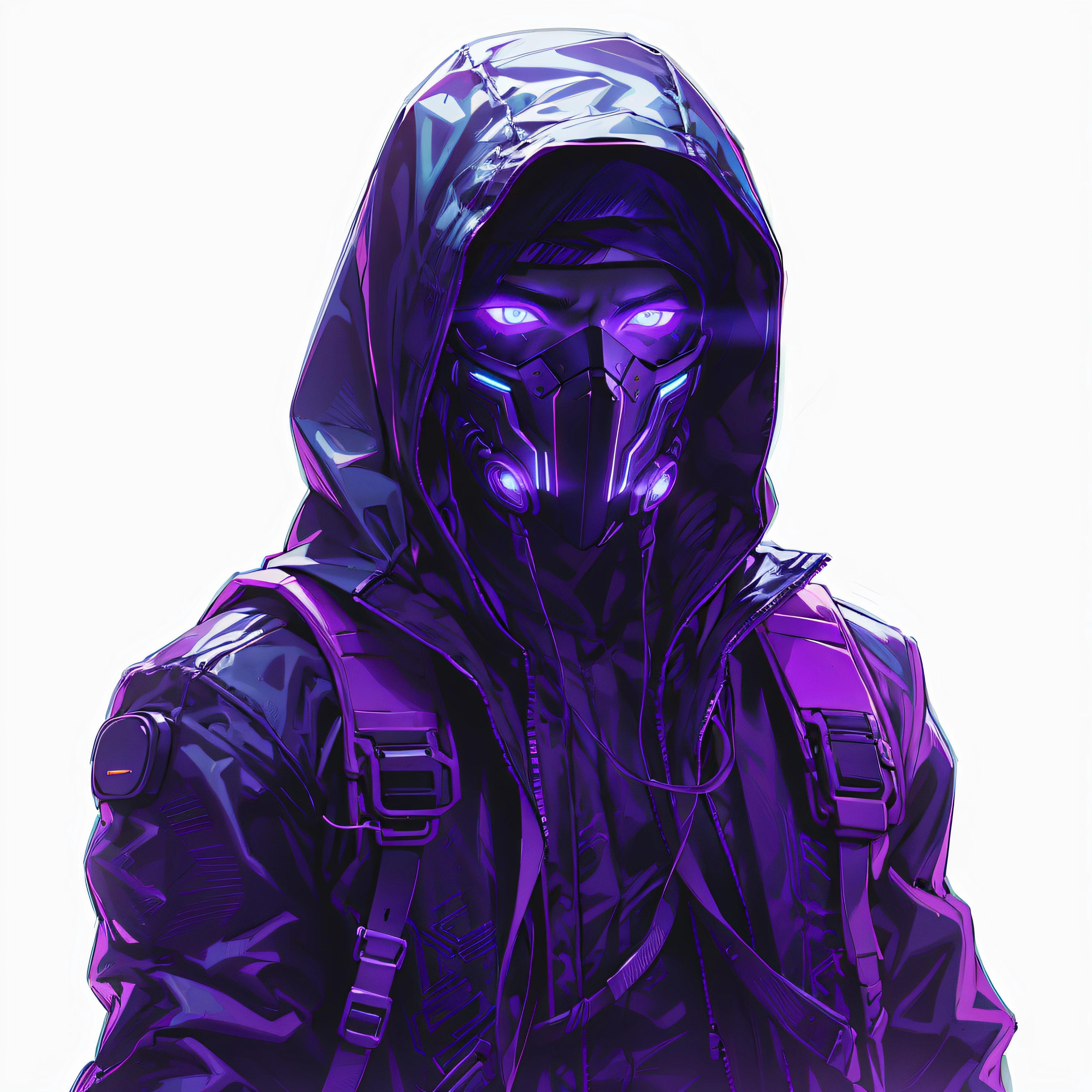 personagem masculino,Hood backwards,Cyberpunk,WMASK,viajante do tempo,neon roxo,mochila verde,luz verde,best quality,ultra-detalhado,fotorrealista,tonalidade roxa,olhos brilhantes,Technological history,fones de ouvido sem fio,penteado com destaques neon,ambiente urbano,Mysterious expression,Advanced gadgets,cena noturna, olhos verdes