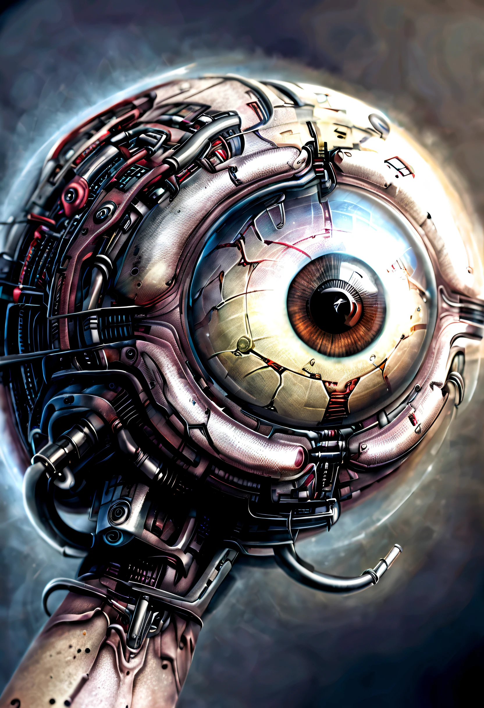 Detailed tattoo sketch of a high tech eyeball