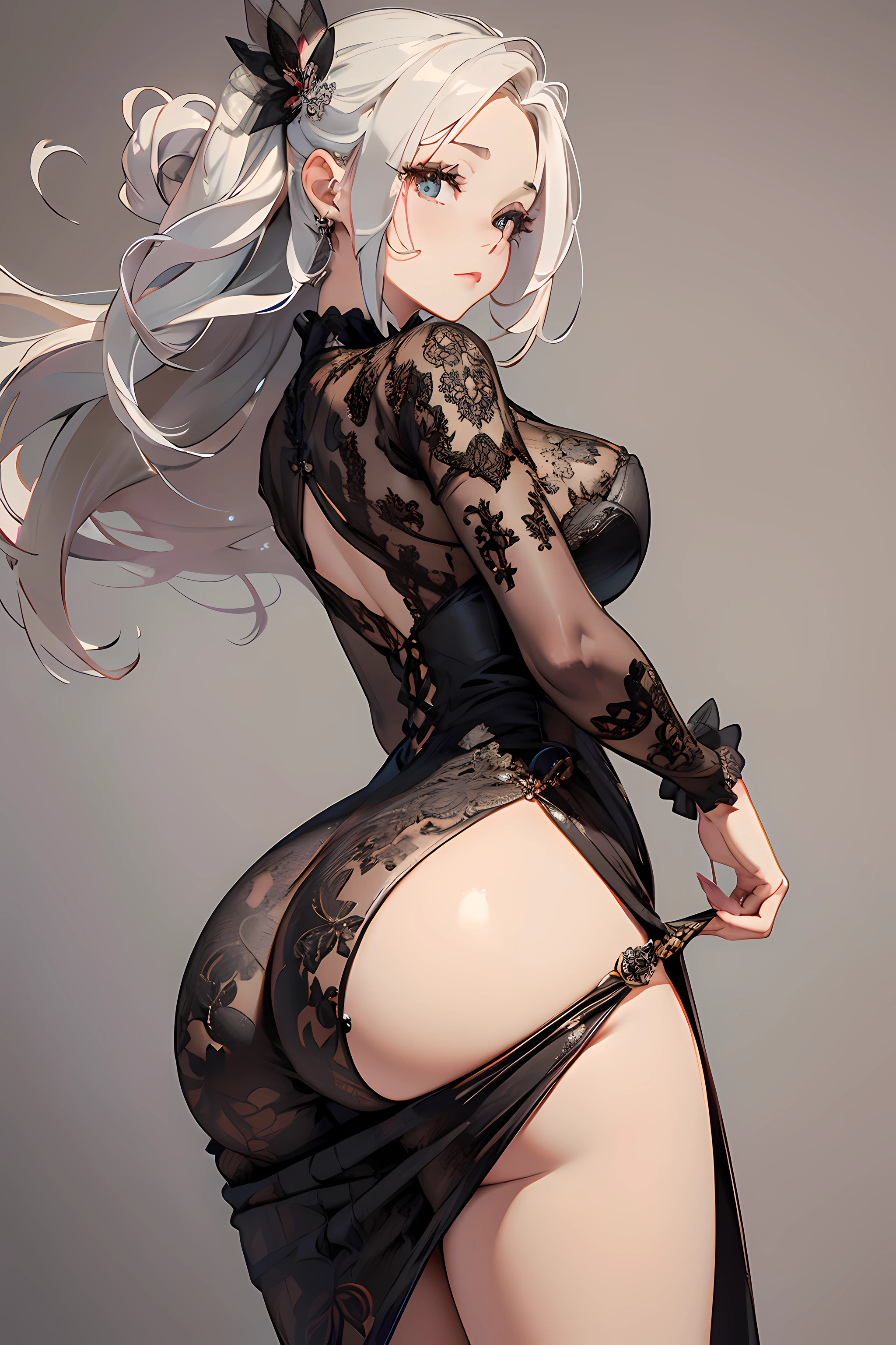 femele,1 persons,Princess
(master piece:1.4),(hyper quality:1.2),(Hyper Detailed:1.4),(Perfect drawing),NFSW,3D,16 K,((clearface)),(Hi-Res),(She wears a beautiful dress that only a person with a pure heart can see),focus on the ass,shapely butt,beautiful dress、Beautiful lace、Beautiful frills、Beautiful embroidery、Beautiful fabrics、Beautifully decorated、Gorgeous、dazzling、Deities々Right、nice background,mansion,palatial palace,borgar,((beatiful backgrounds)),(((Detailed drawing))),Perfect Beautiful Girl,Perfect Photo、fantastic、emotional、