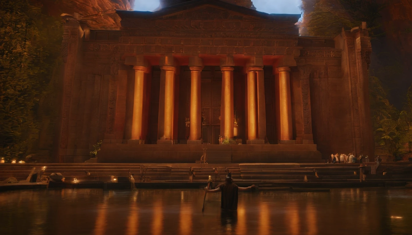 Solomon building the salmon temple