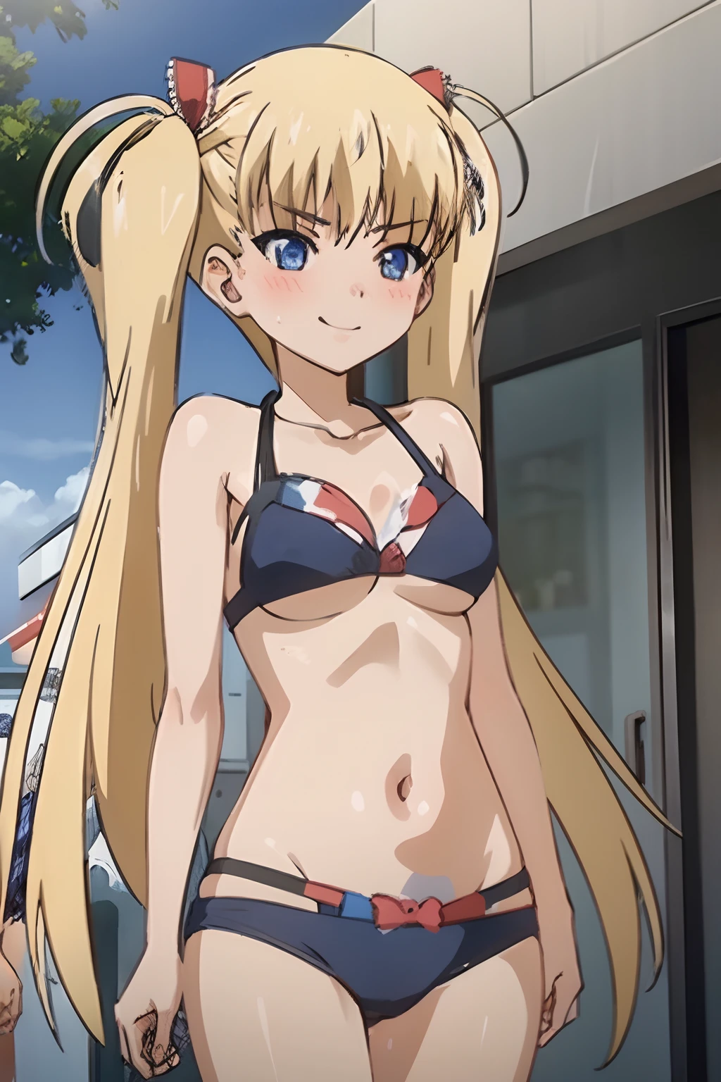 Cute smile, sexy, bikini, beach