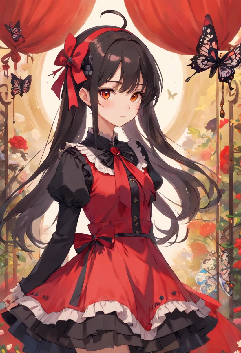 Open the dress ((Toddler girl))　((5 years old))((naked))　Long black hair　nsfw　whole body　Red rose garden　smile　Lift up the dress　I can see your crotch　Transparent Black Lady　Black Hat　I can see your chest　A thin, sheer lace dress((Hair Bun))(Very long hair))((Blunt bangs))((Bitch))((tsurime))((Big eyes))((Skinny body))((expensive))(Pale skin))((Red botanical print))
