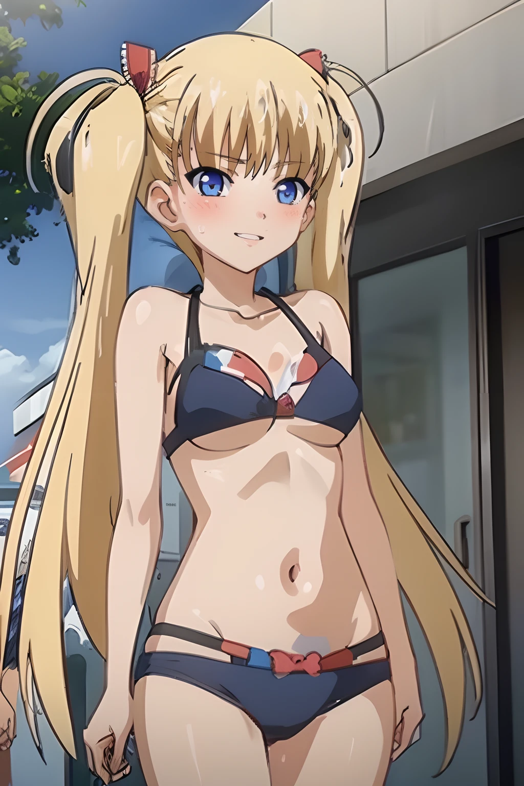 Cute smile, sexy, bikini, beach