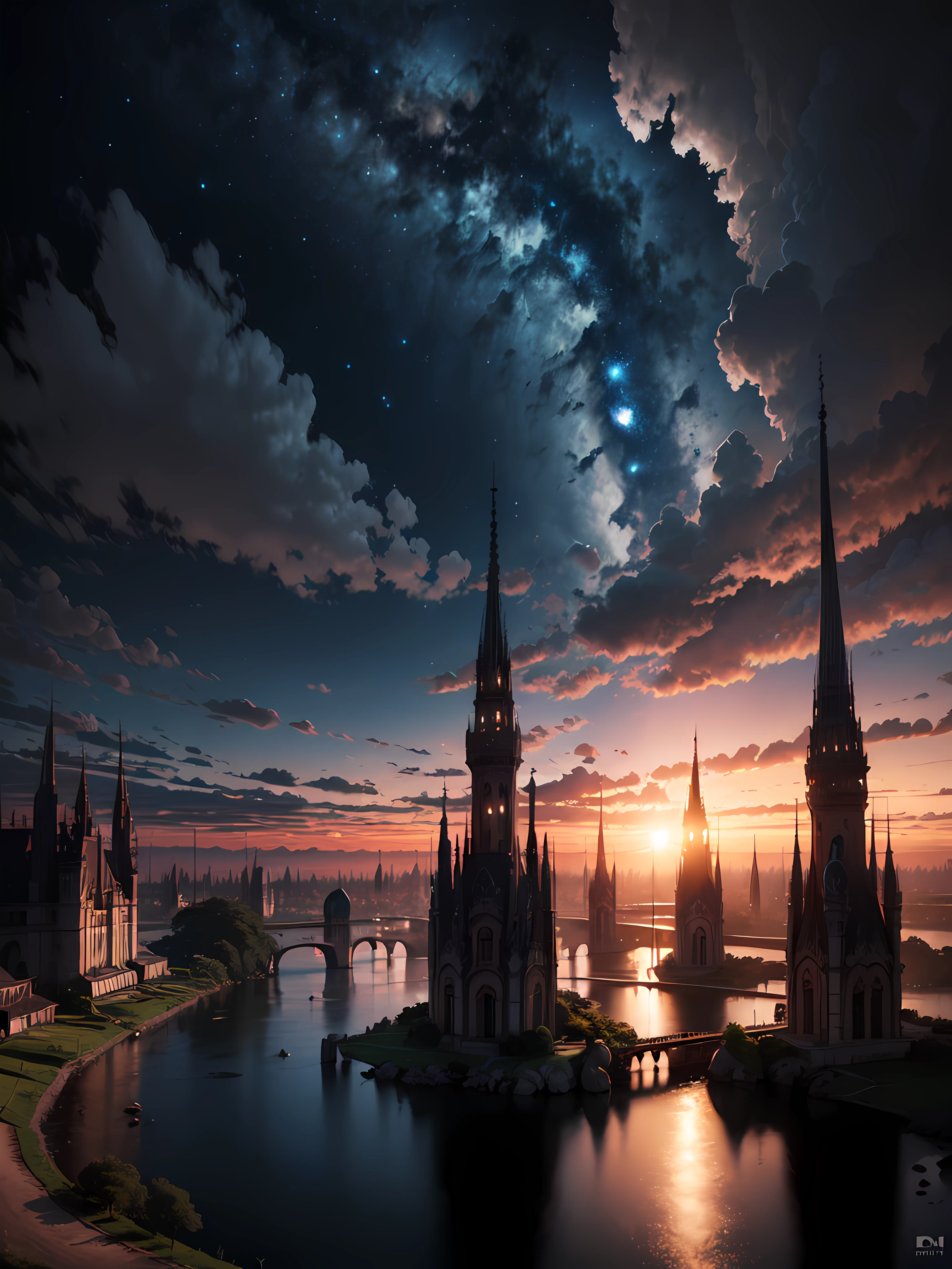 paisagem surreal, a noite, 8k. ultra hd, hdr 10