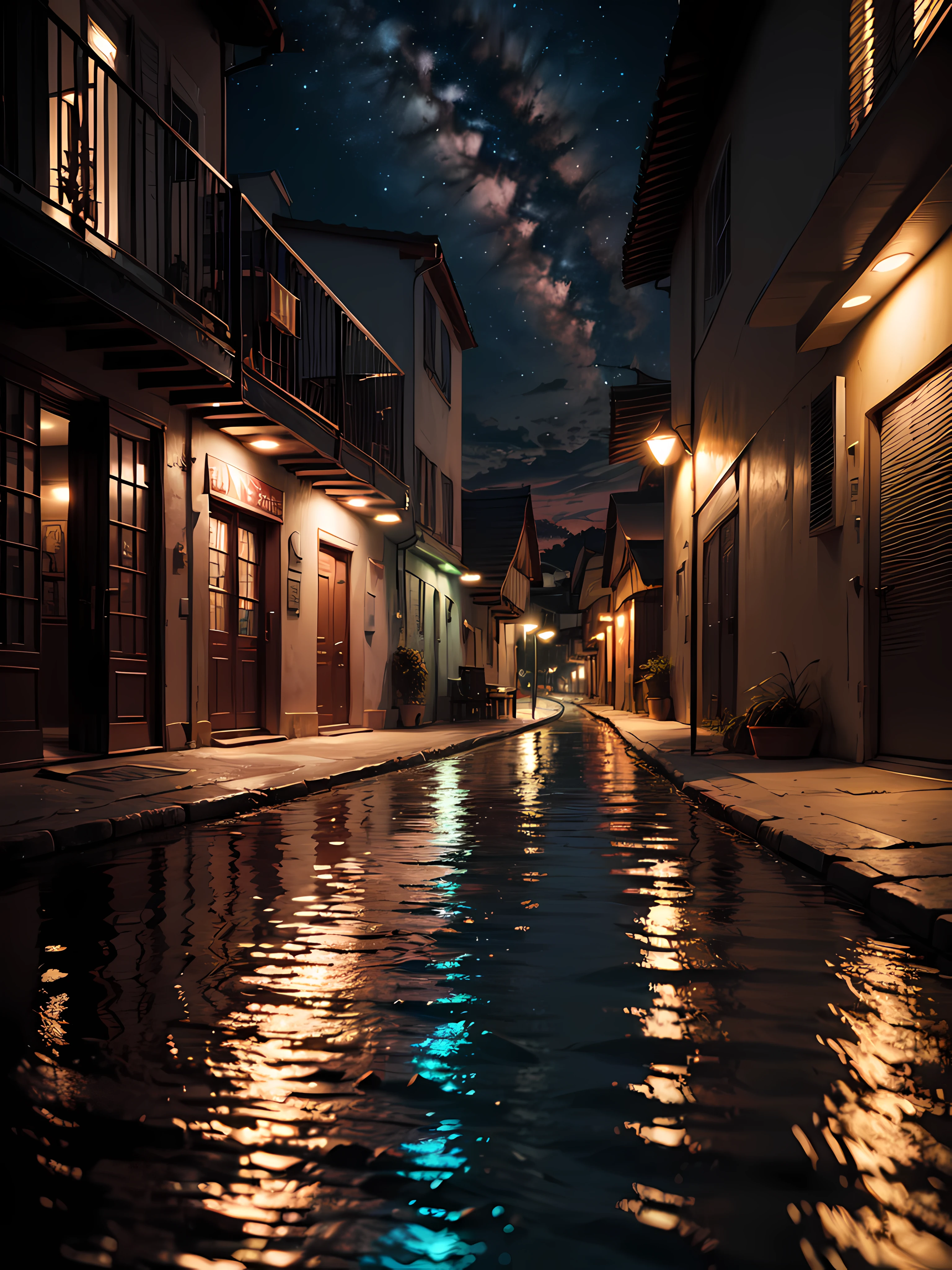 paisagem surreal, a noite, 8k. ultra hd, hdr 10