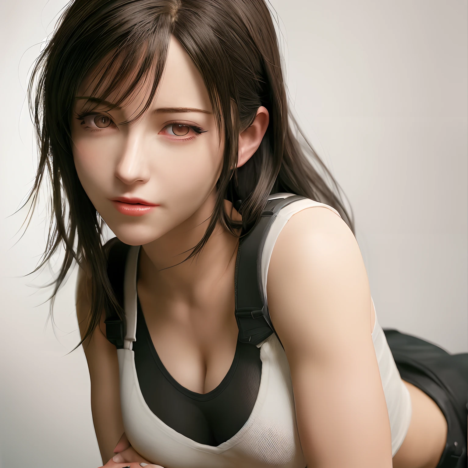 Tifa Lockhart, beautiful detailed eyes, beautiful detailed lips, extremely detailed face, longeyelashes, flawless skin, perfect body, hourglass figure, tight athletic outfit, confident pose, cinematic lighting, highly detailed, 8k, photorealistic, intricate details, masterpiece, realistic