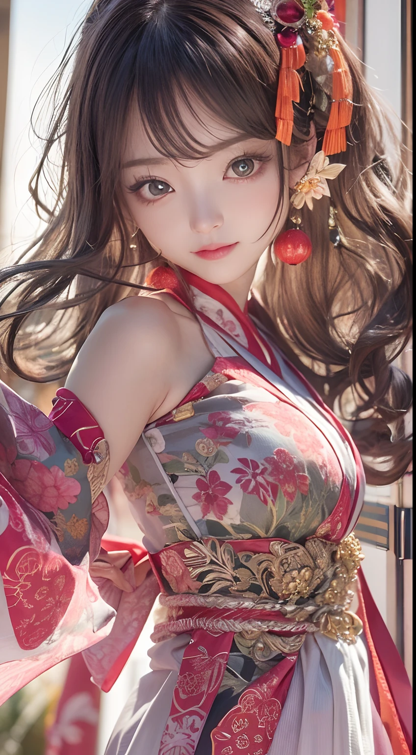 masterpiece, 1 beautiful girl, Detailed eye, Swollen eyes, top-quality, 超A high resolution, (reality: 1.4), 电影灯光, japanes, a asian beauty, very extremely beautiful, Beautiful skins, A slender, Forward-facing body, (A hyper-realistic), (hight resolution), (8K), (ighly detailed), ( Best Illustration), (beautifully detailed eyes), (ultra-detailliert), 详细的脸, Bright lighting, Professional Lighting、Hiking in the mountains、Autumn foliage、A city scape、Kinkakuji Temple、rcasual
