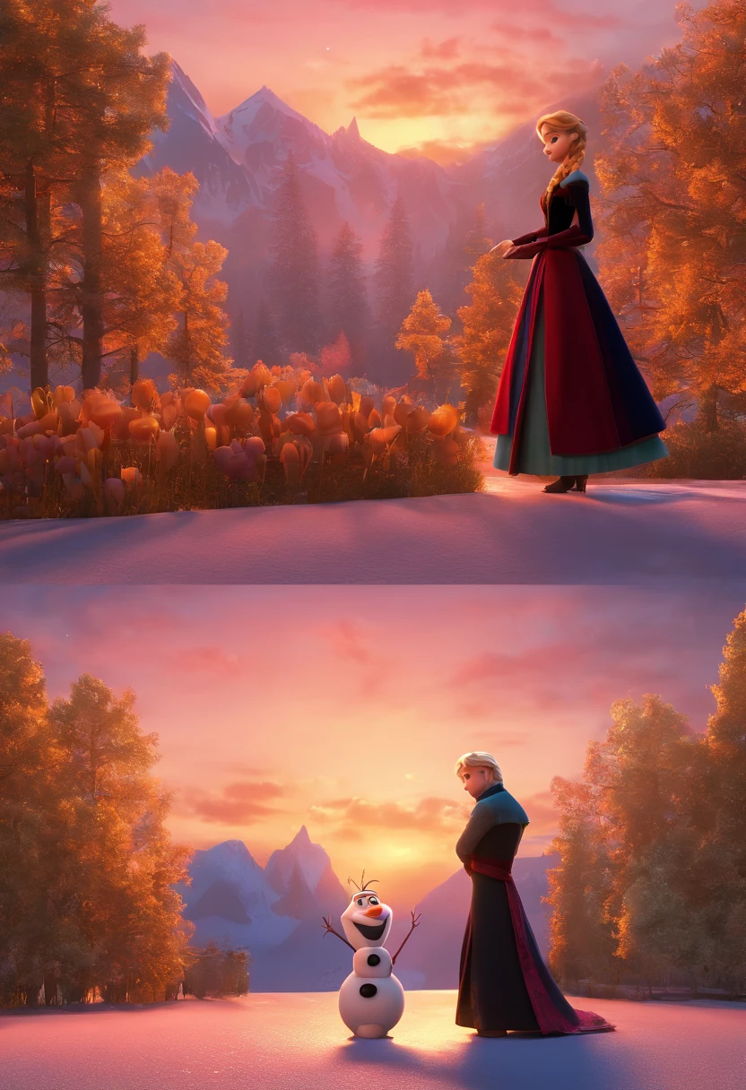 Elsa and Hans from the Disney movie frozen in love