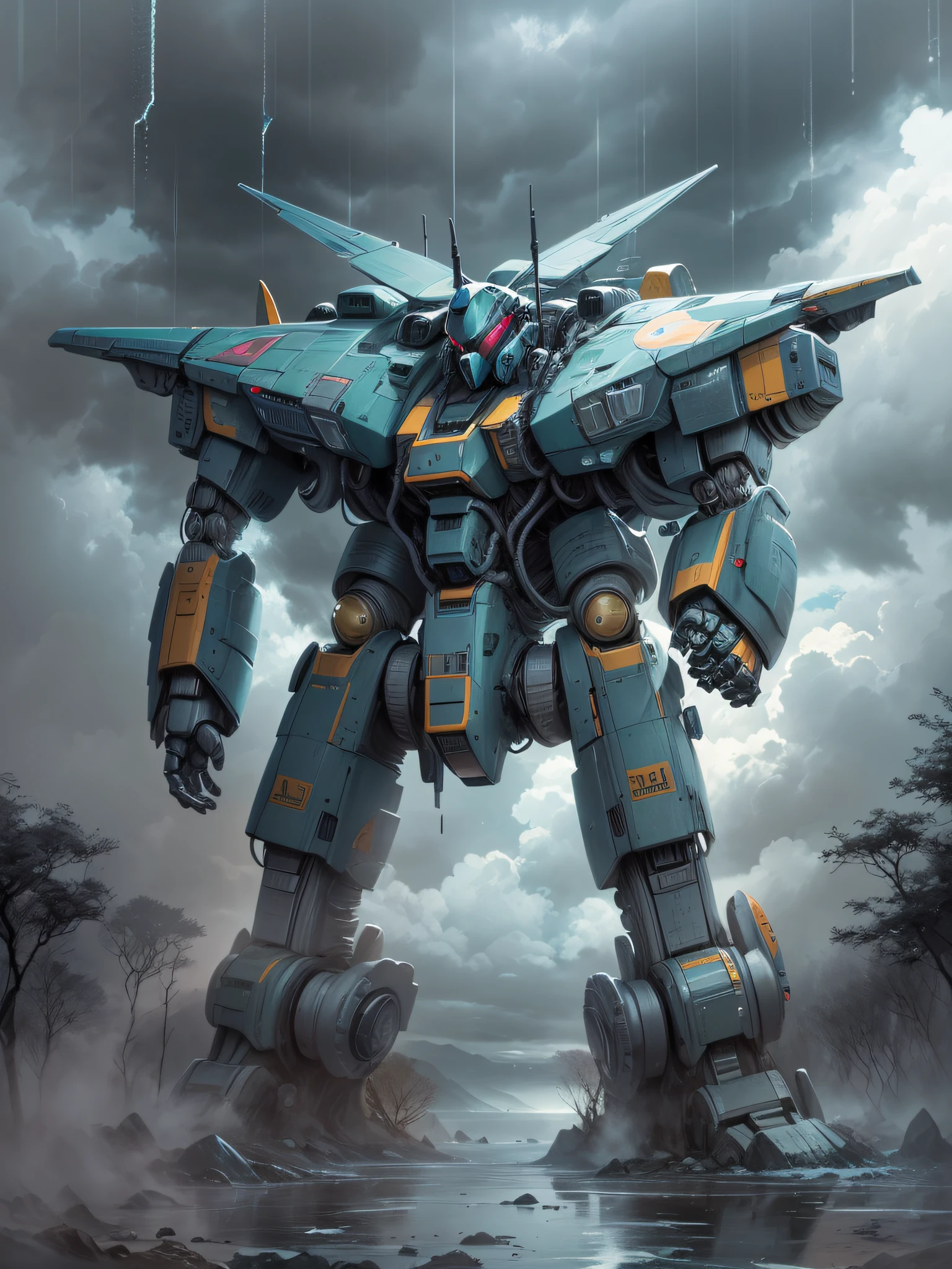 Muckross Universe, a robot, gloomy atmosphere, Clouds, Drizzle, hyper realisitc, ultradetail, Pin on Macross Robotech macross,