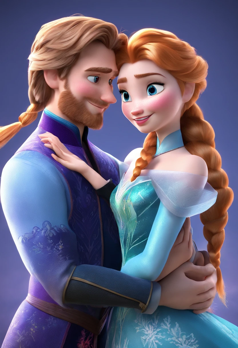 Elsa and Hans from the Disney movie frozen in love make Hans have ginger hair