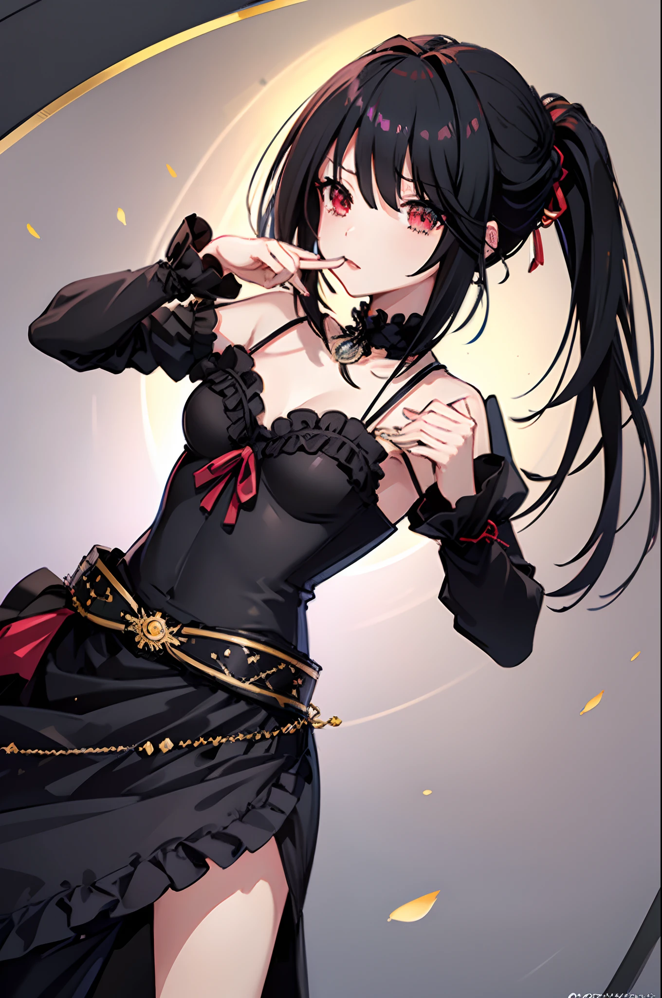 kurumitokisaki, tokisaki kurumi, ojos de reloj, cabello negro, coletas, (ojos rojos: 1.2), (ojos amarillos: 1.3), heterochromia, (small breasts: 1.3), sonrisa, BREAK diadema, vestido, lazo, cinta, Gothic fashion, gotic, DESCANSO mirando al espectador, DESCANSO al aire libre, ciudad, BREAK (obra maestra:1.2), mejor calidad, high resolusion, fondo de pantalla unity 8k, (illustration:0.8), (hermosos ojos detallados:1.6), rostro extremadamente detallado, perfect ilumination, extremadamente detallado CG, (manos perfectas, Perfect Anatomia)