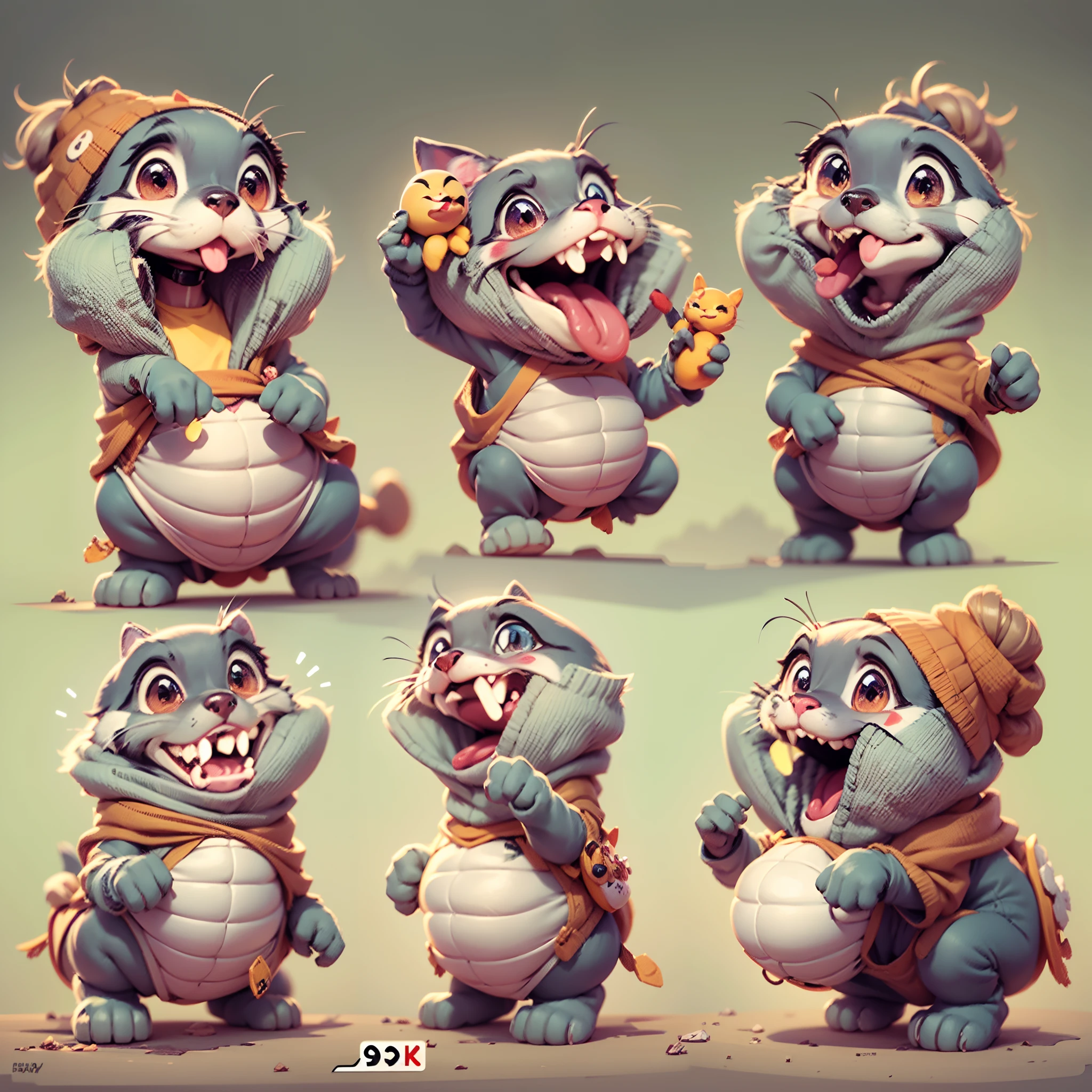 Huskies,Emoticon pack,(9 emojis,emoji sheet of,Align arrangement),9 poses and expressions(grieves,irate,having fun,Dumb cute,adolable,doubt,Sleepy,Hungry,CRIT),anthropomorphic turtle,Disney style,a color,Different expressions,8K