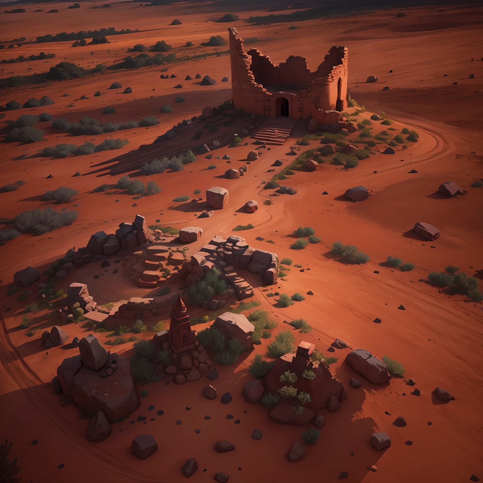 Native peoples four corners, tower ruin, 8k night time lighting