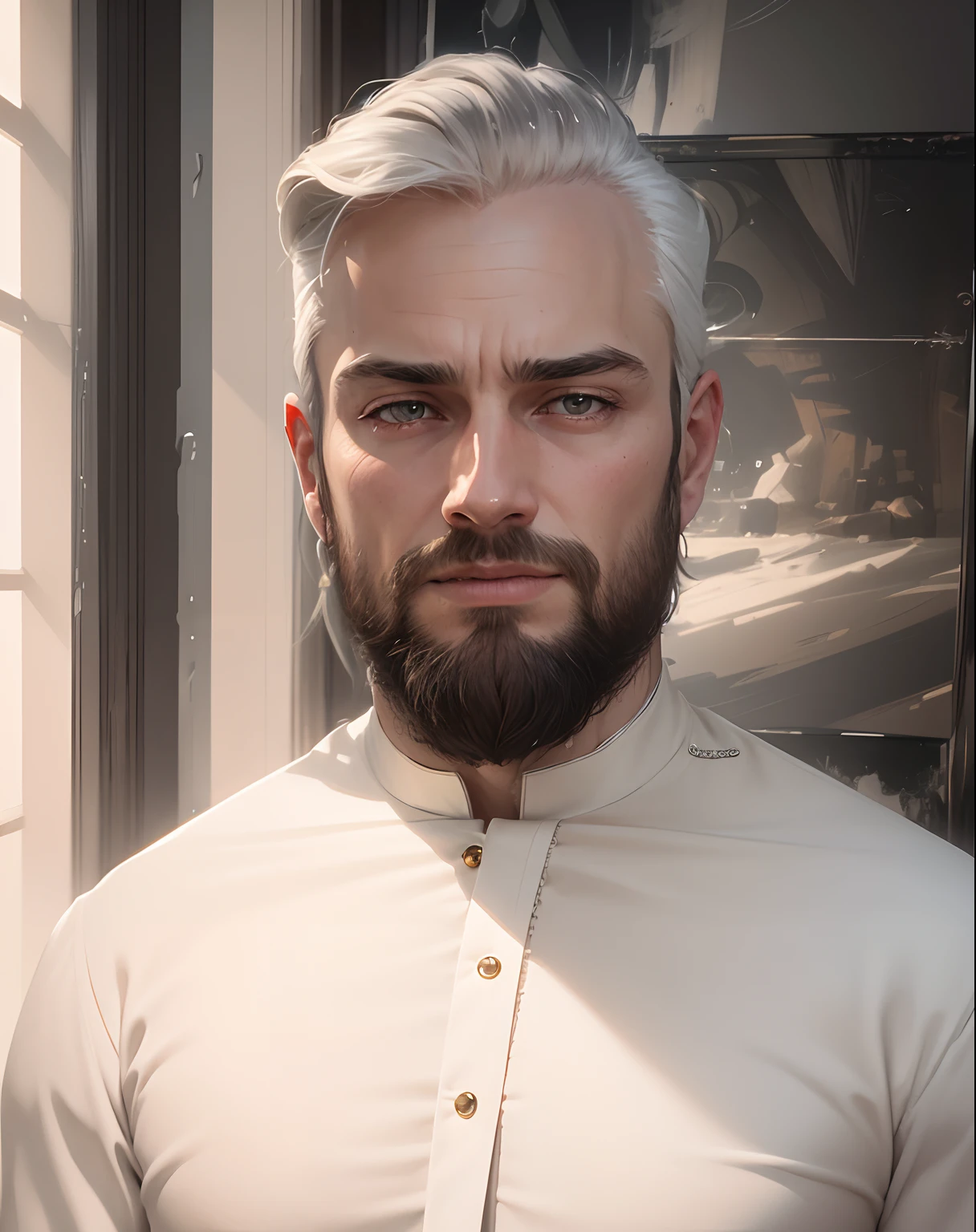 (symmetry),centered,a ((close)) up portrait,,a very thin white man with long hair and a beard,wearing a long white robe,35mm,natural skin,clothes detail, 8k texture, 8k, insane details, intricate details, hyperdetailedhighly detailed,realistic,soft cinematic light,HDR,sharp focus, ((((cinematic look)))),intricate, elegant, highly detailed