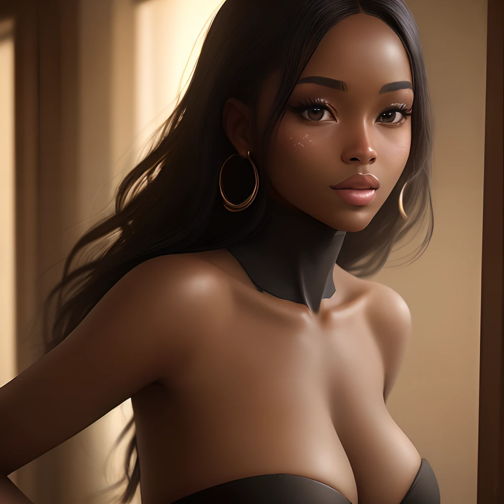 Woman normal skin Ebony