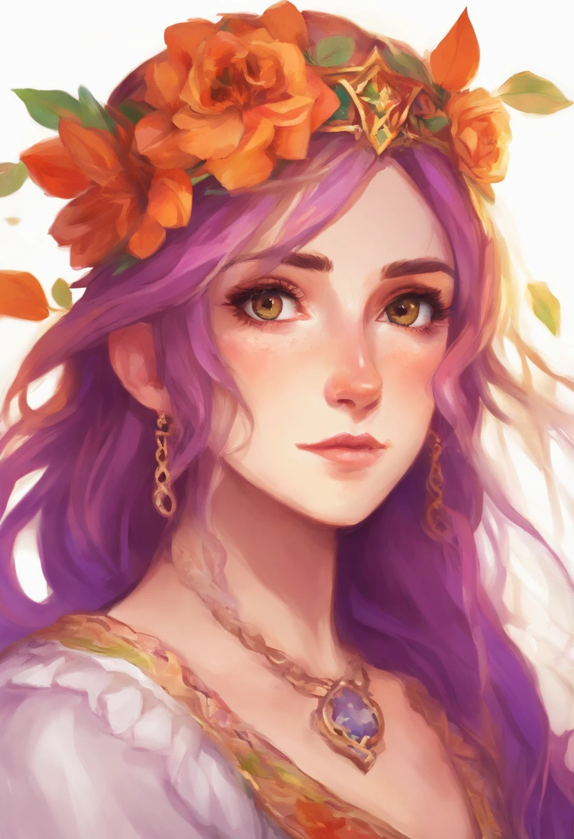 Obra maestra, La mejor calidad, 1girl, purple eyes, cabello naranja,tocado de sirvienta, Sirvienta,