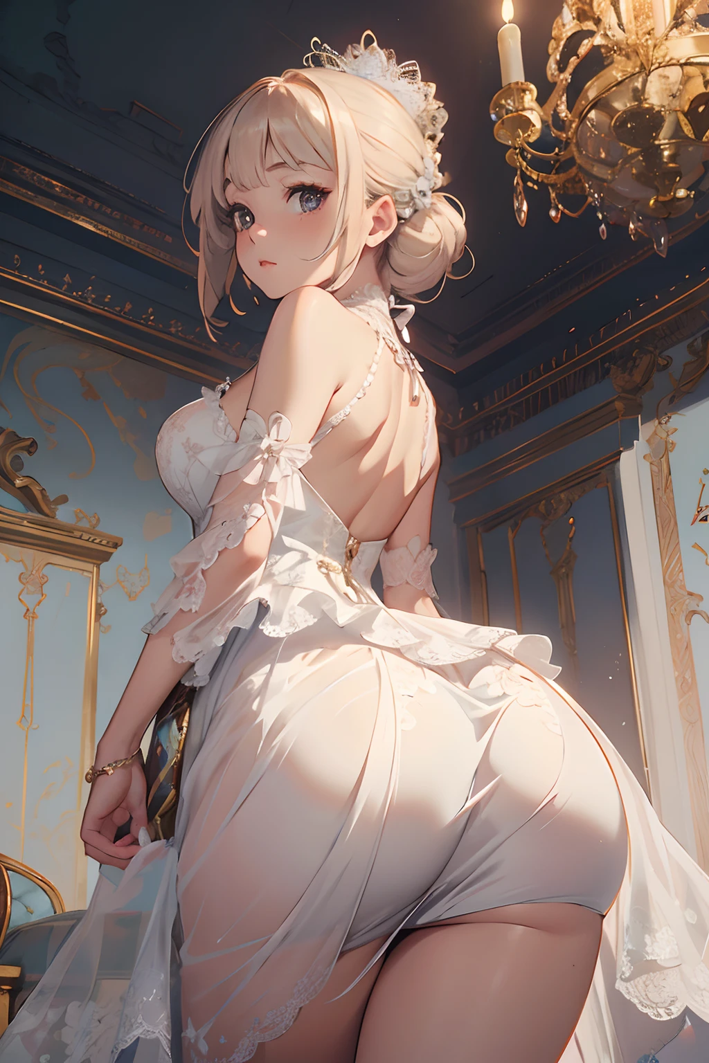 femele,1 persons,Princess
(master piece:1.4),(hyper quality:1.2),(Hyper Detailed:1.4),(Perfect drawing),NFSW,3D,16K,(clearface),(Hi-Res),(She wears a beautiful dress that only a person with a pure heart can see),focus on the ass,shapely butt,Beautiful dress、Beautiful lace、Beautiful frills、Beautiful embroidery、beautiful fabric、Beautifully decorated、a gorgeous、illustrious、Deities々Right、nice background,mansion,palatial palace,borgar,((beatiful backgrounds)),Detailed drawing,Fantastic、emotional、