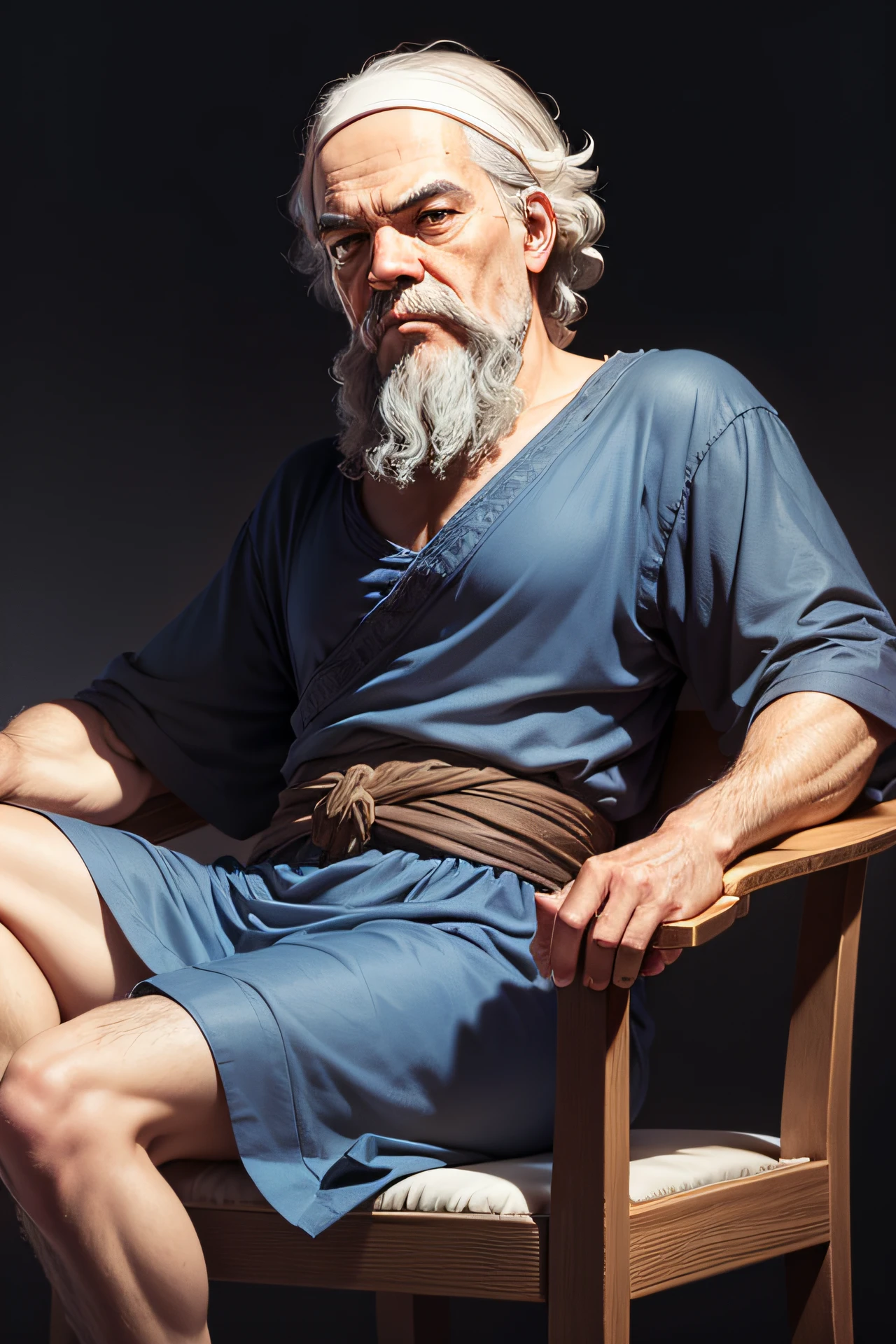 Socrates Sitting down With black background
