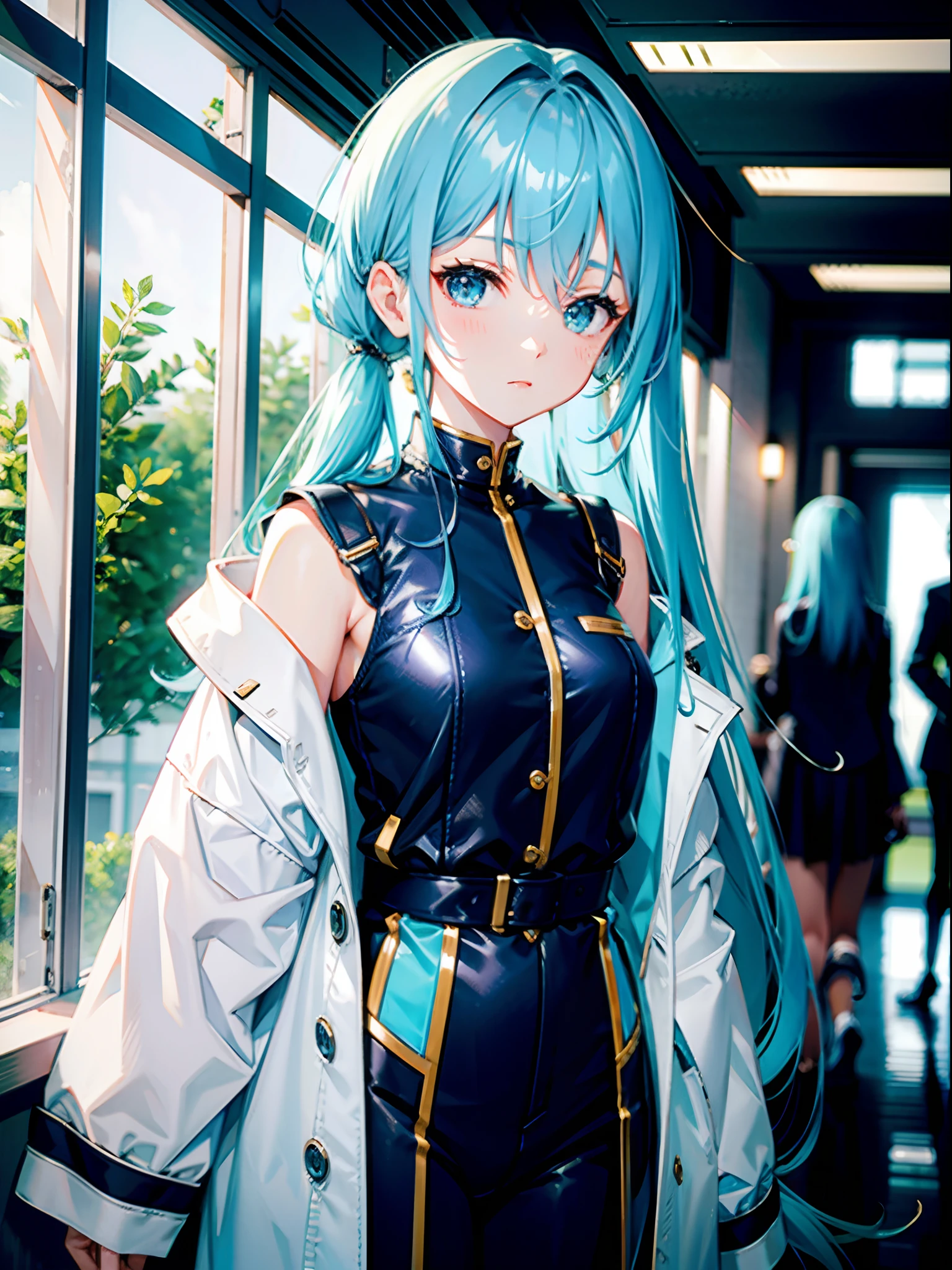 blue hairs、length hair、Cyber World
