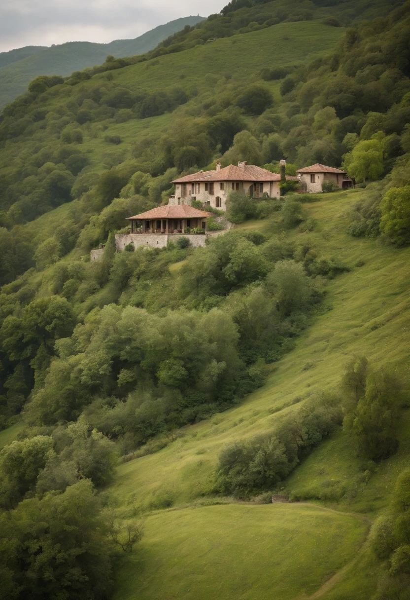 Charming villa lined between verdant hills