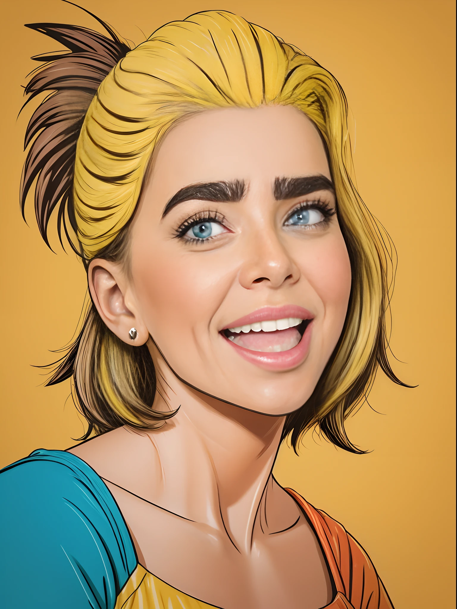 [caricatura de uma mulher], [desenho digital], [estilo cartoon], [High definition to capture funny details], [Paleta de cores vibrantes e exageradas], [Comedic lighting], [Standard camera lens] [Perspectiva bem-humorada]