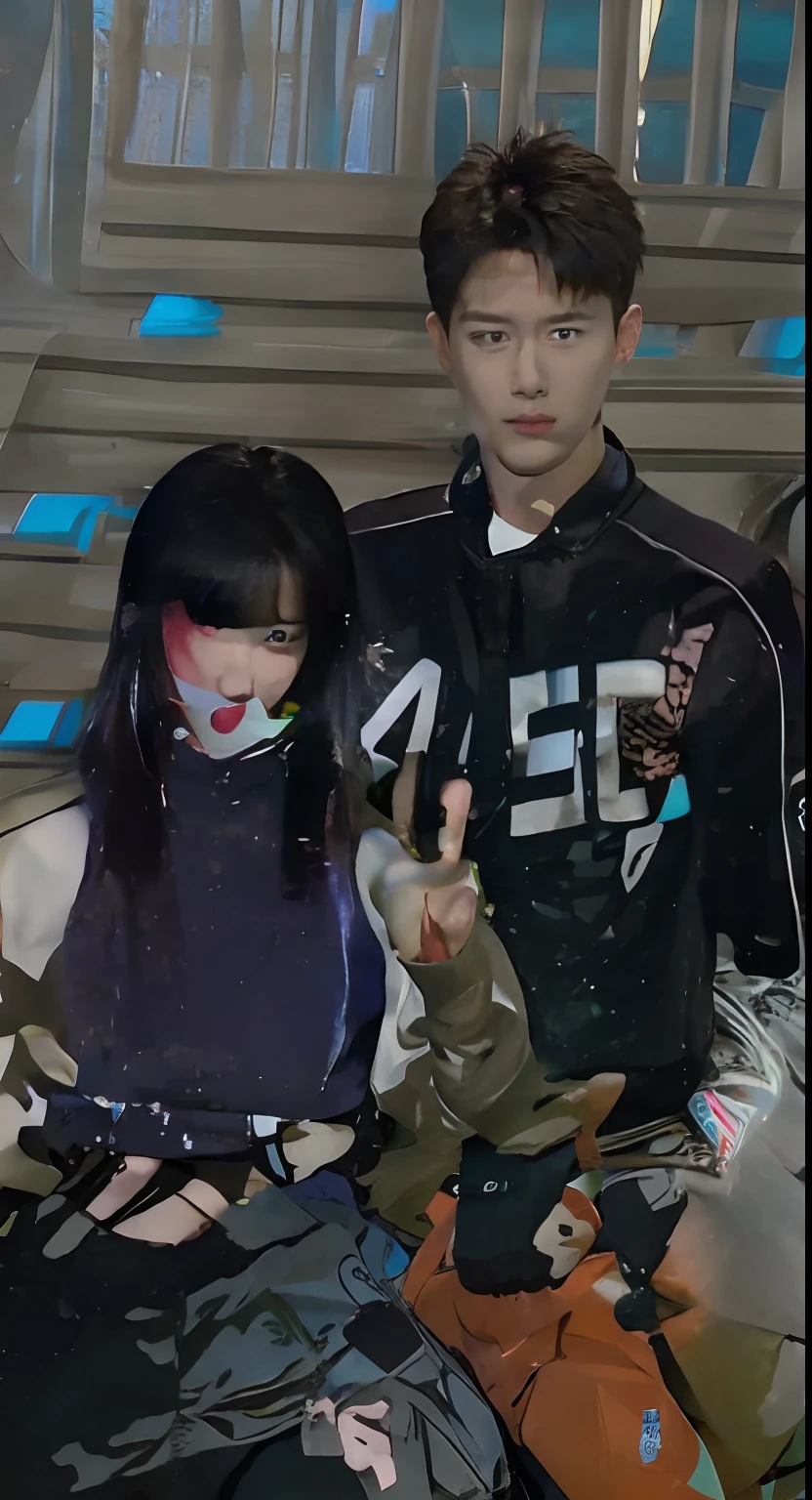 1 girl and 1 boy, hinata and hansome korea boy,