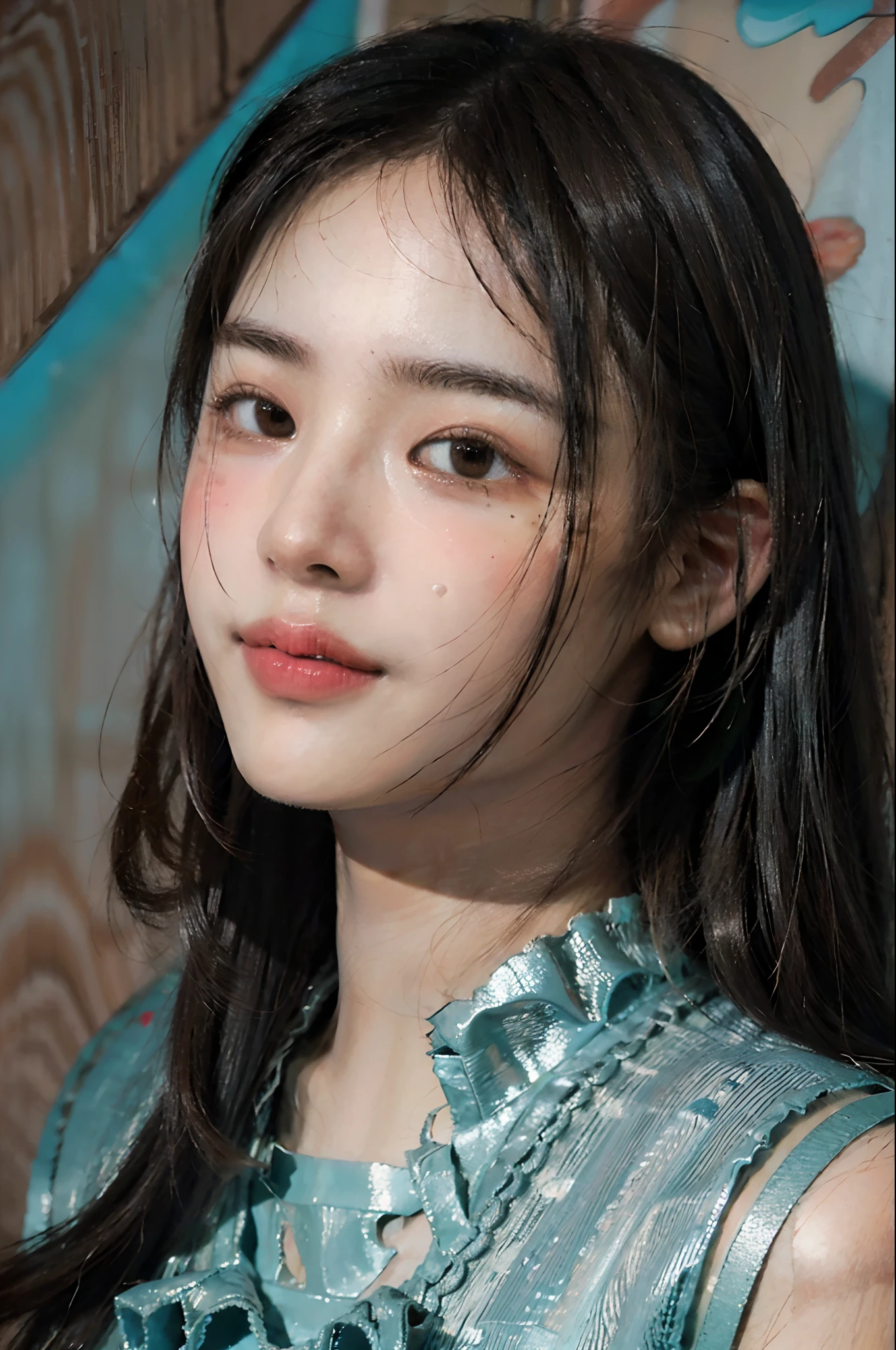 The Araved woman lay on the bed,The bed was covered with a yellow and white plaid blanket, Korean girl, she has tired eyes, wenfei ye, pale round face, she's lying on her back, 18 years old, Realistic. Cheng Yi, bedroom eyes, xintong chen, jaeyeon nam, Sleepy eyes, 1 6 years old, Shin Jinying, ulzzangs
